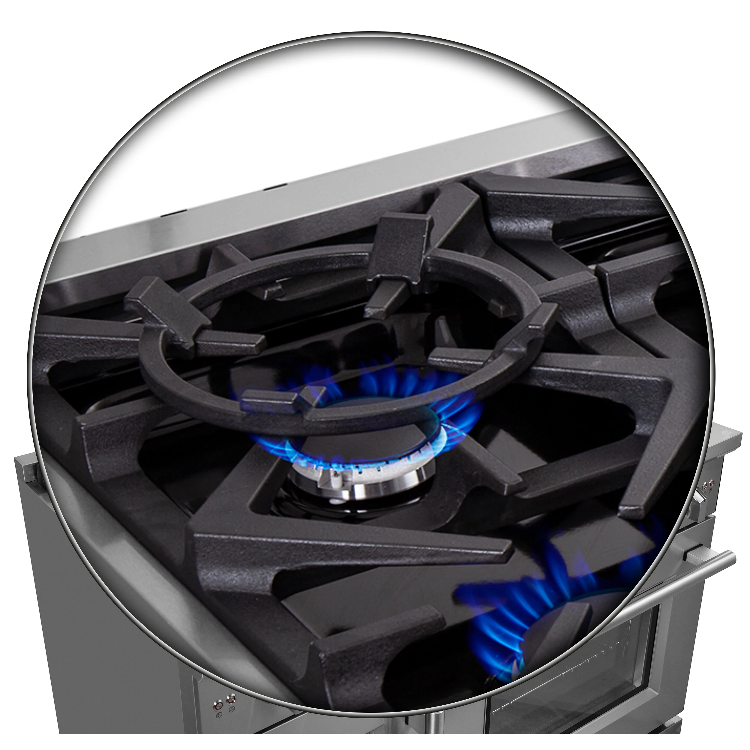 Massimo 48-Inch Freestanding French Door Gas Range, 8 Burners, Convection Oven, Energy Efficient FFSGS643948