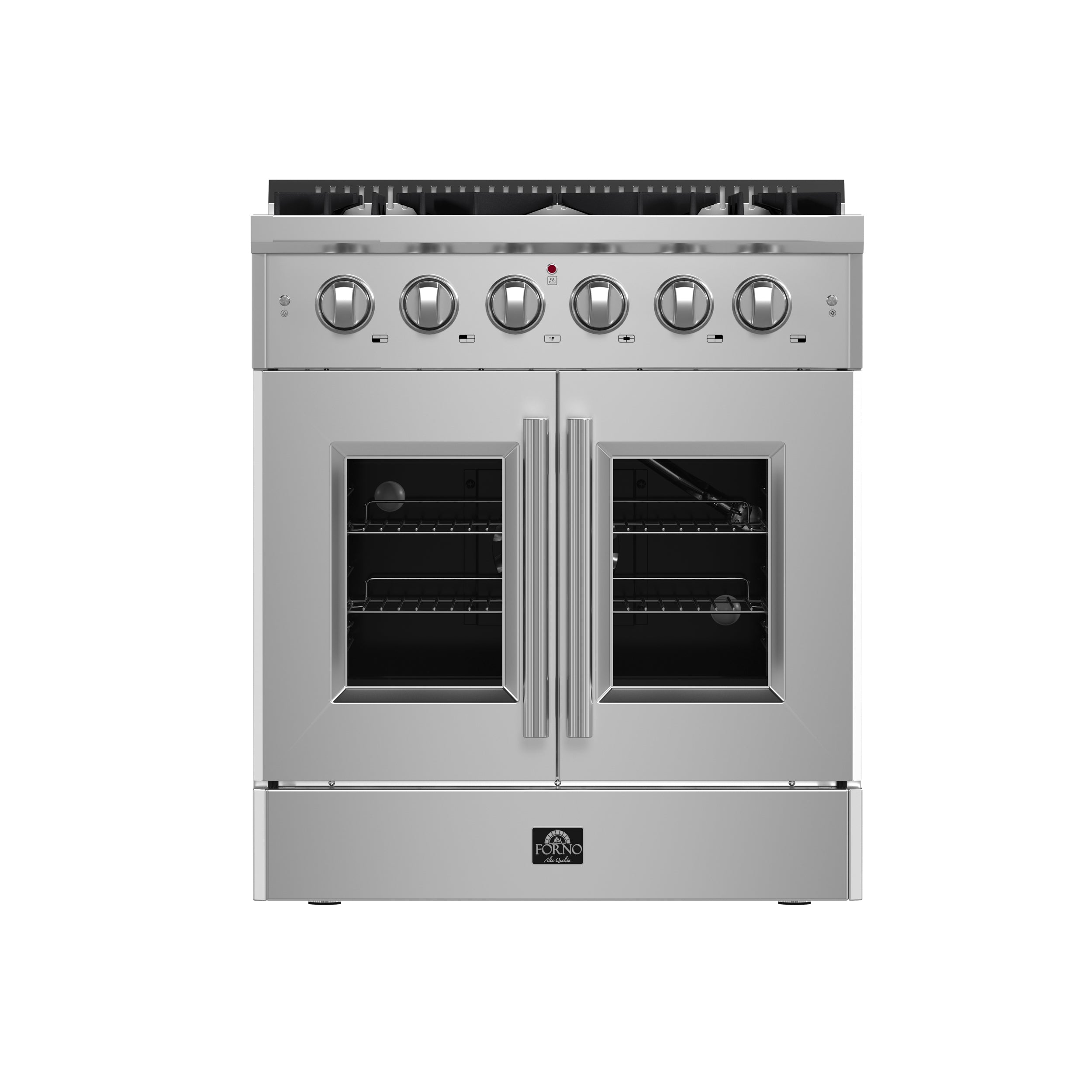 Galiano 30-Inch Freestanding French Door Gas Range, 4 Burners, Convection Oven, Energy Efficient FFSGS644430