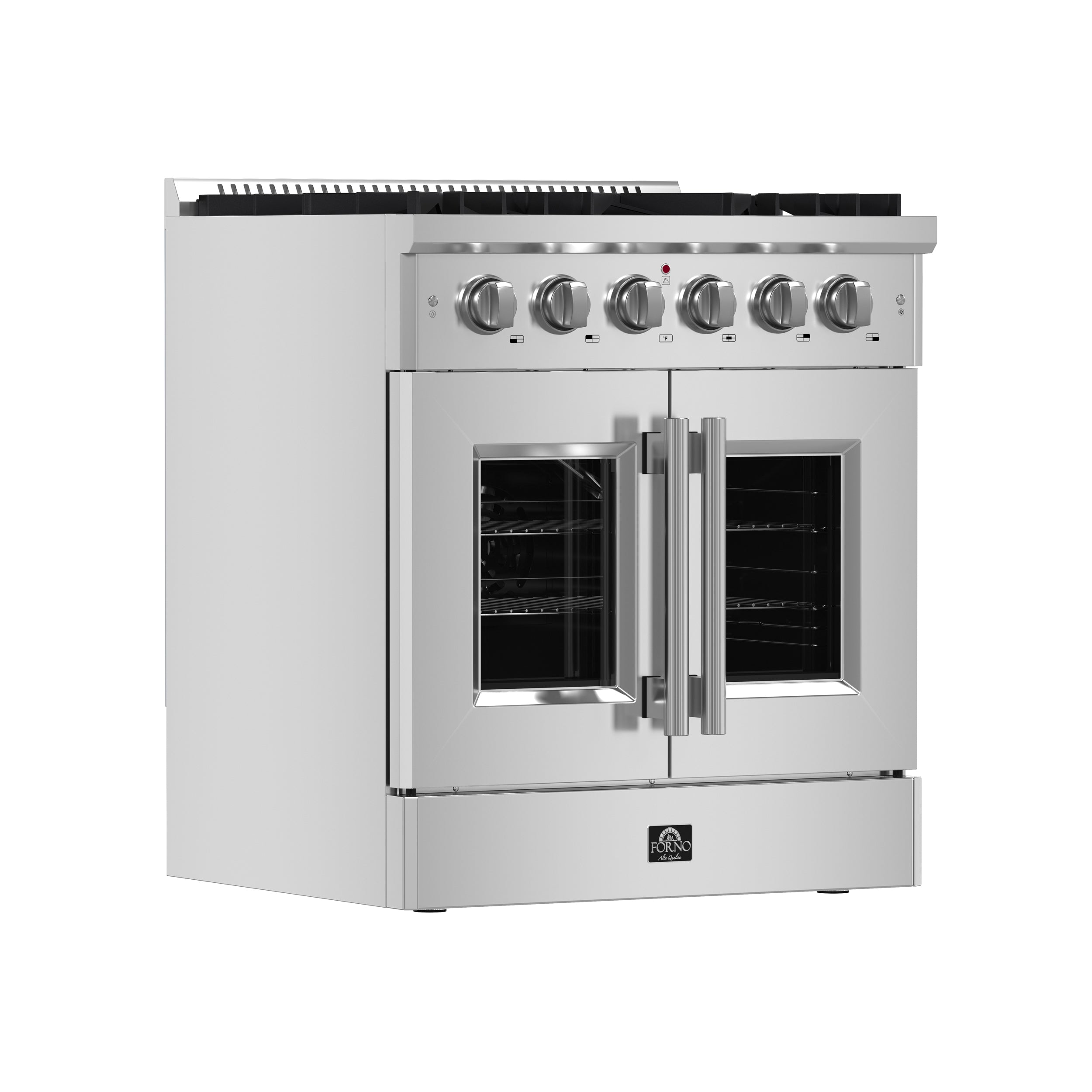 Galiano 30-Inch Freestanding French Door Gas Range, 4 Burners, Convection Oven, Energy Efficient FFSGS644430