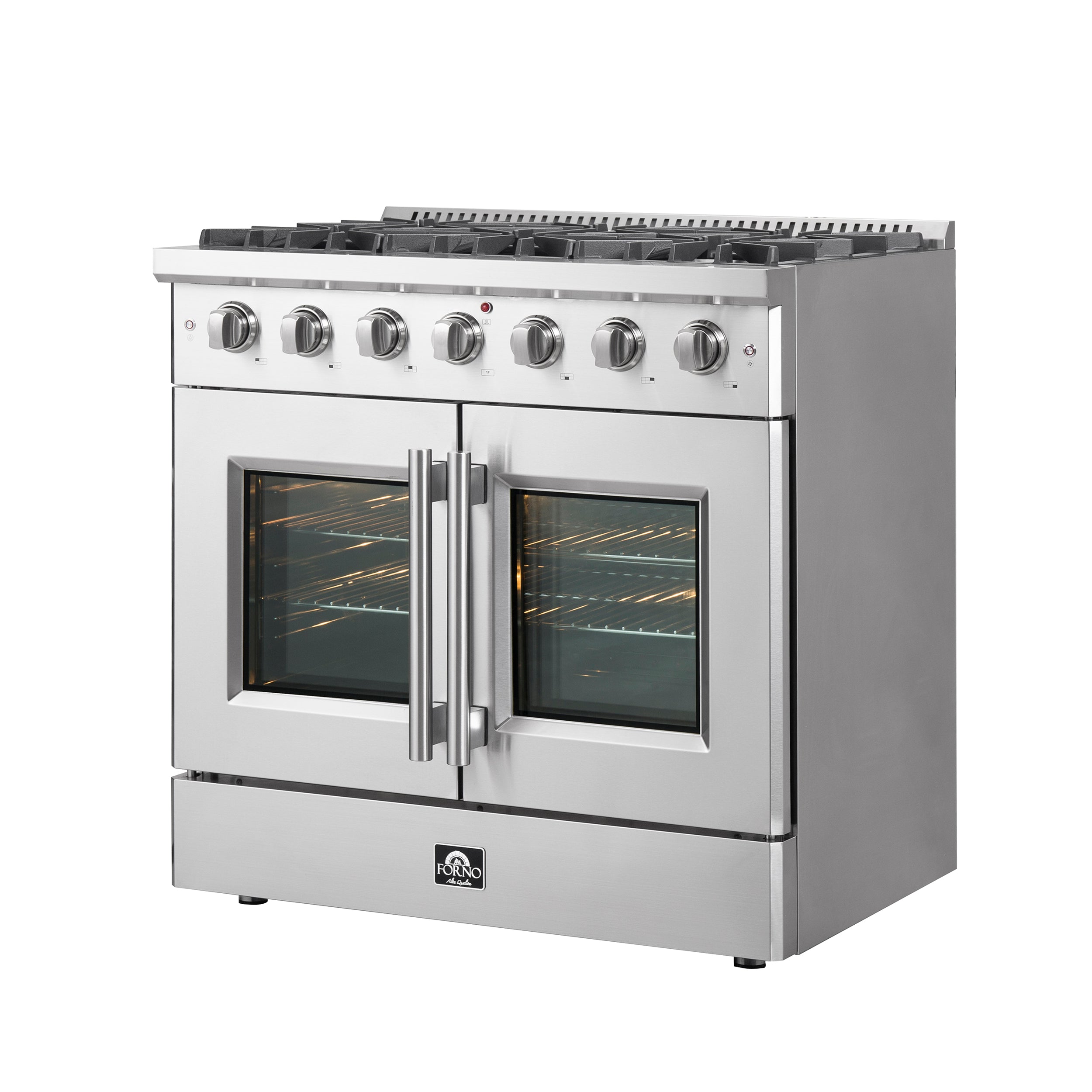 Galiano 36-Inch Freestanding French Door Gas Range, 6 Burners, Convection Oven, Energy Efficient FFSGS644436