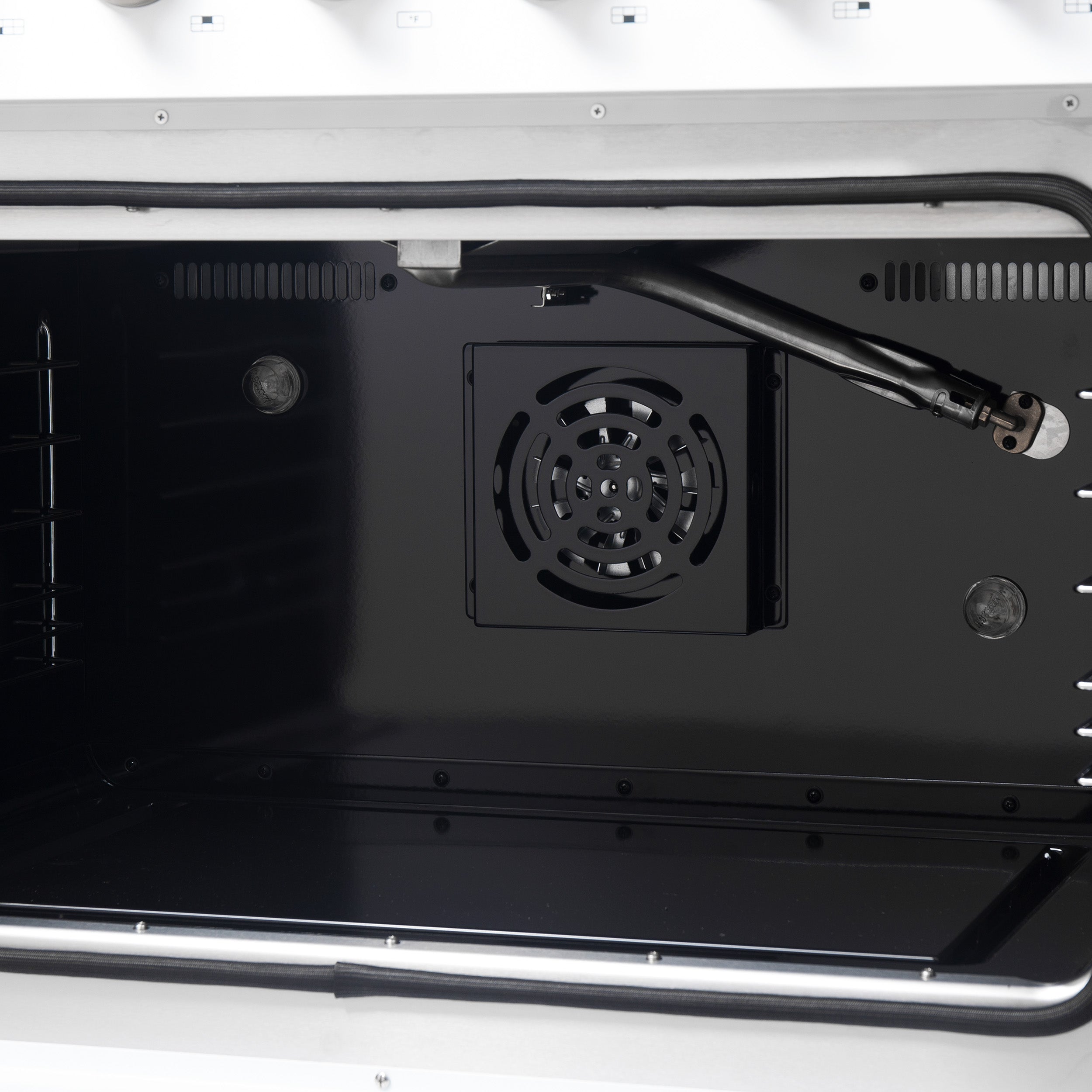 Galiano 36-inch French Door Gas Range and Antique Brass Design, 6 Sealed Burners 83,000 BTU, 5.36 cu.ft. Convection Oven FFSGS644436WHT