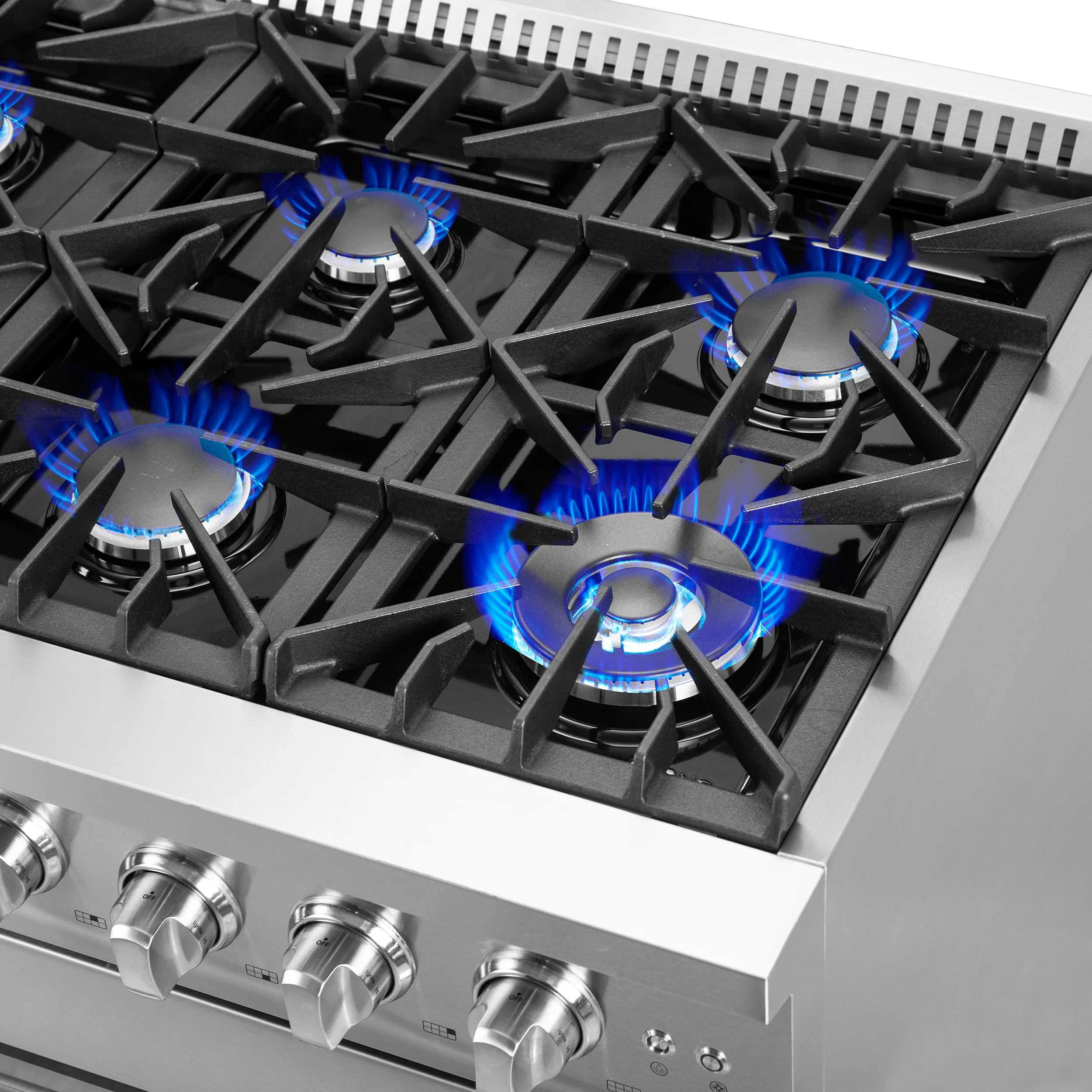 Galiano 48-Inch Freestanding French Door Gas Range, 8 Burners, Griddle, Convection Oven, Energy Efficient FFSGS644448