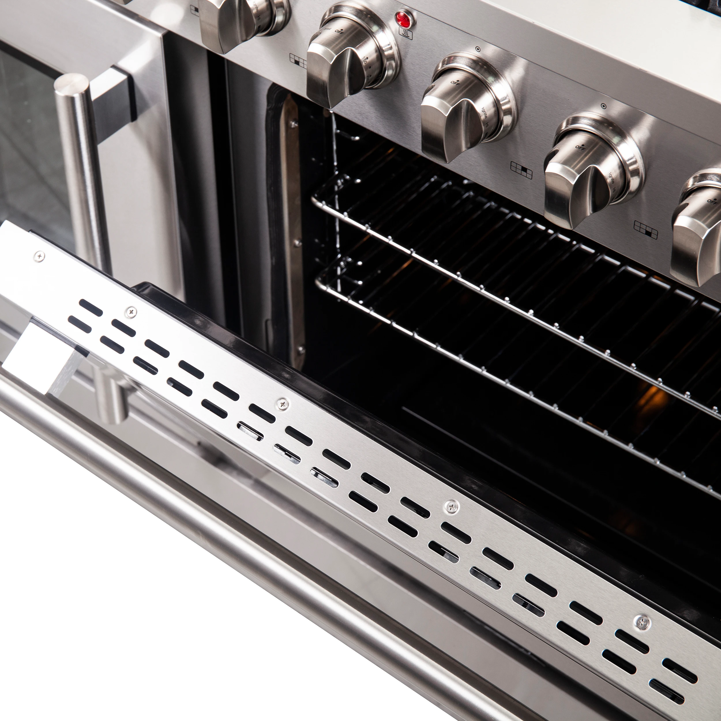 Galiano 48-Inch Freestanding French Door Gas Range, 8 Burners, Griddle, Convection Oven, Energy Efficient FFSGS644448