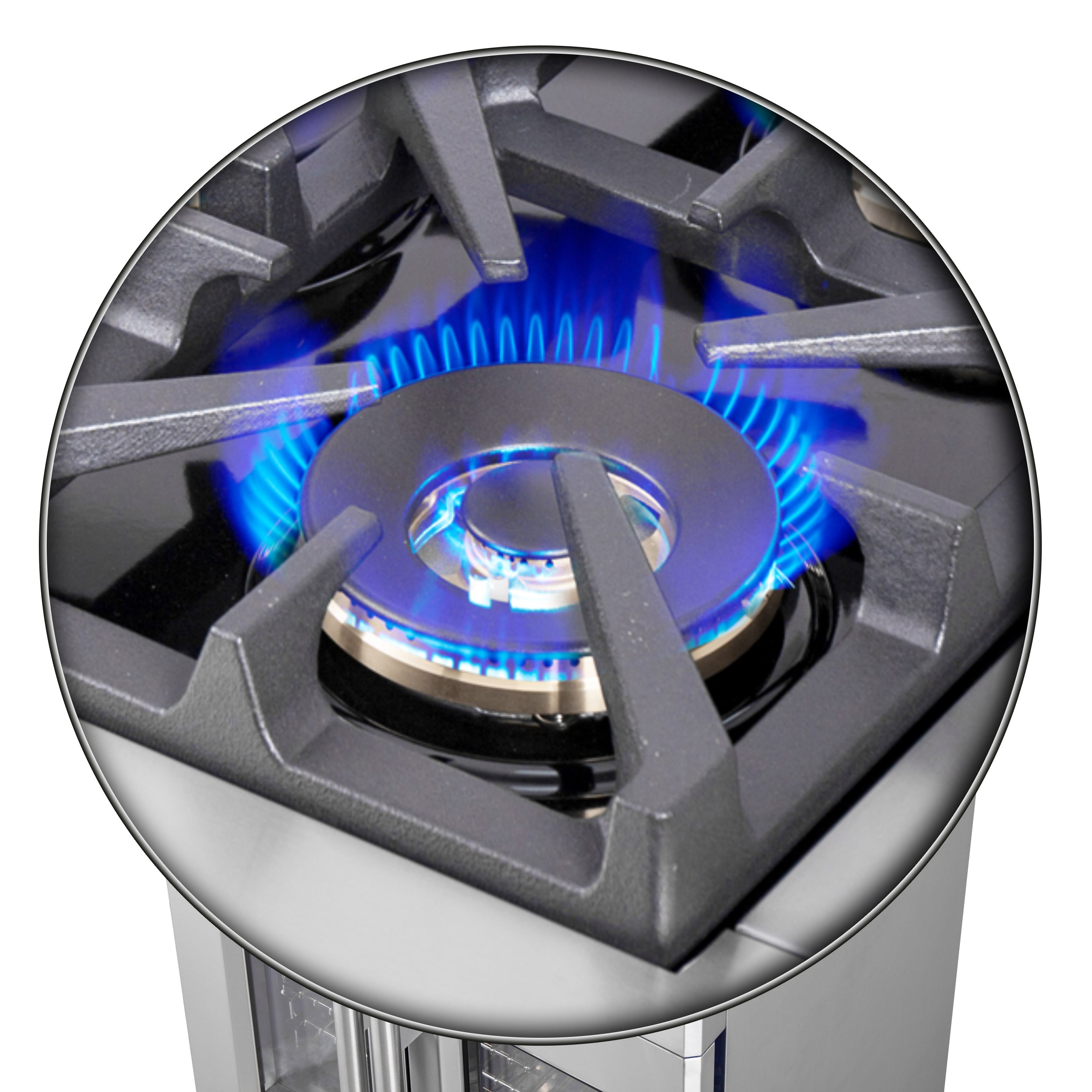 Capriasca 30-Inch Freestanding French Door Gas Range, 4 Burners, Convection Oven, Energy Efficient FFSGS646030