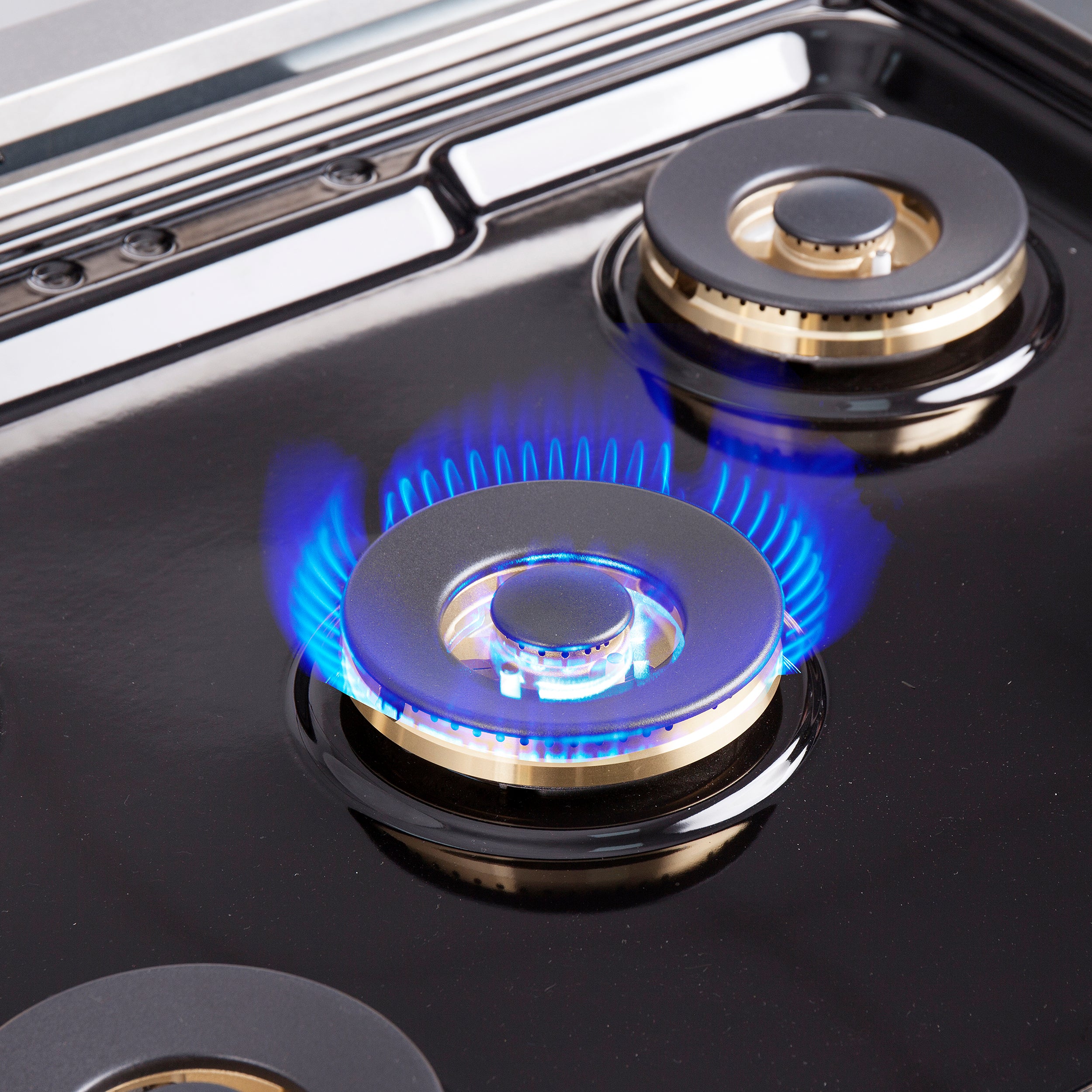 Capriasca 30-Inch Freestanding French Door Gas Range, 4 Burners, Convection Oven, Energy Efficient FFSGS646030