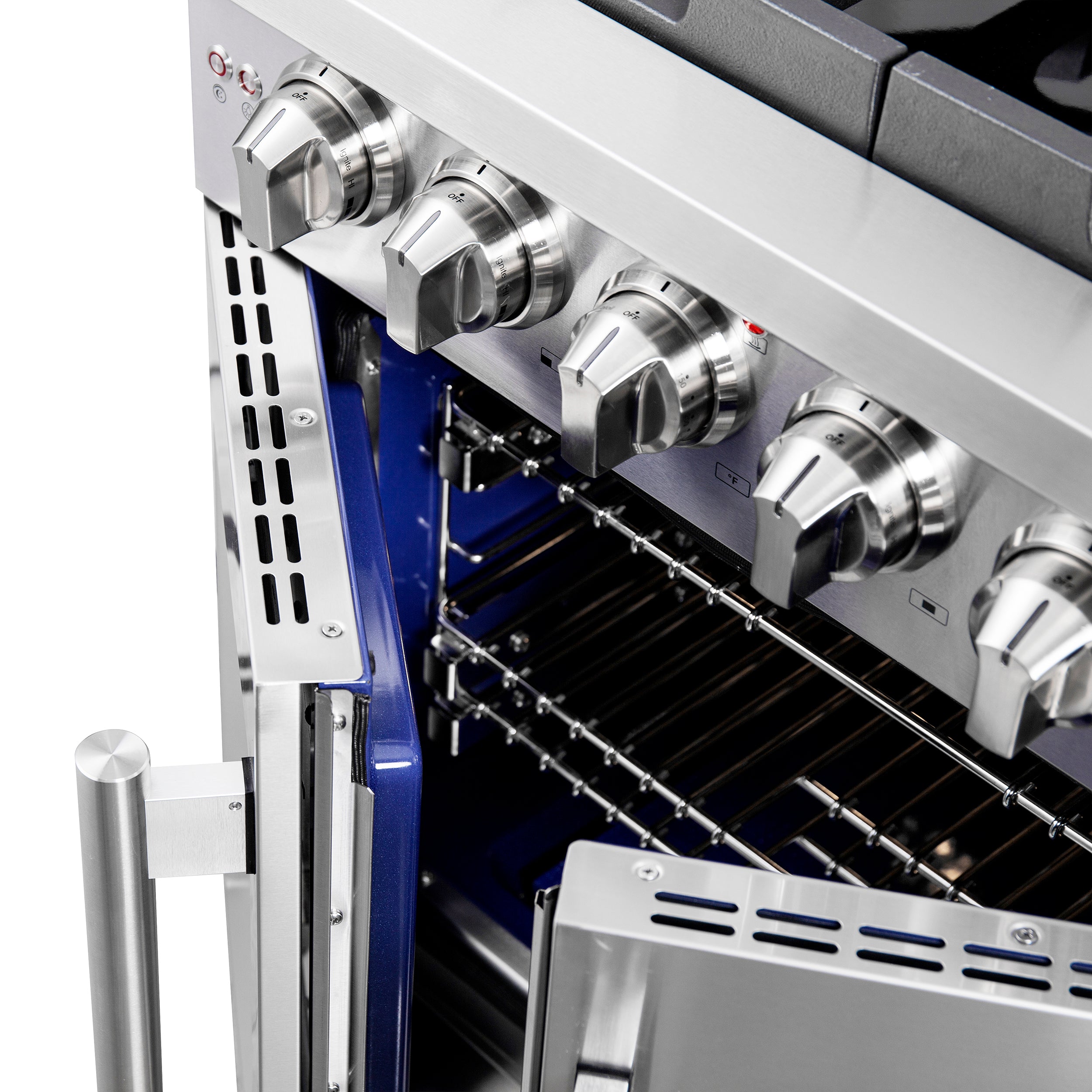 Capriasca 30-Inch Freestanding French Door Gas Range, 4 Burners, Convection Oven, Energy Efficient FFSGS646030