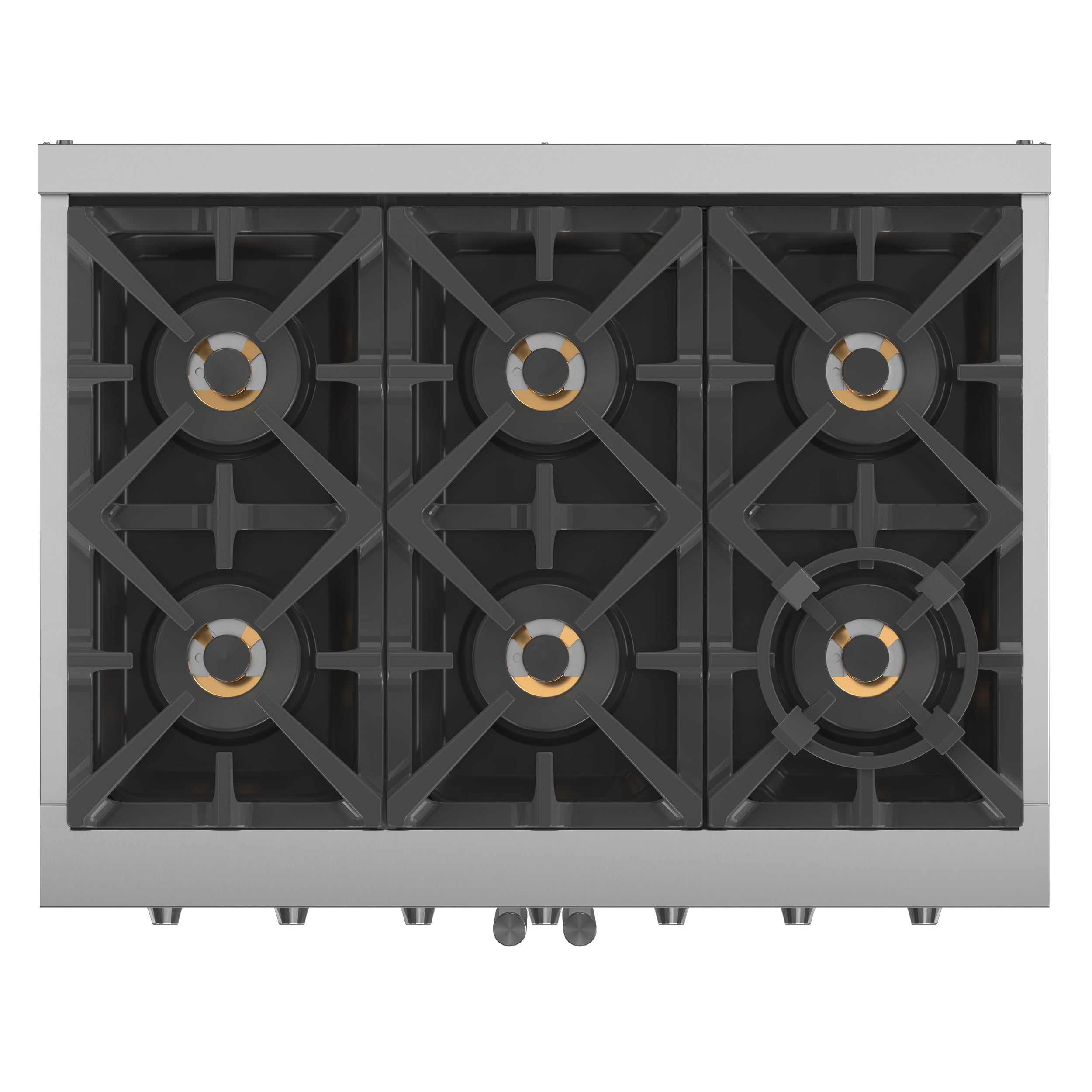 Capriasca 36-Inch Freestanding French Door Gas Range, 6 Burners, Convection Oven, Energy Efficient FFSGS646036