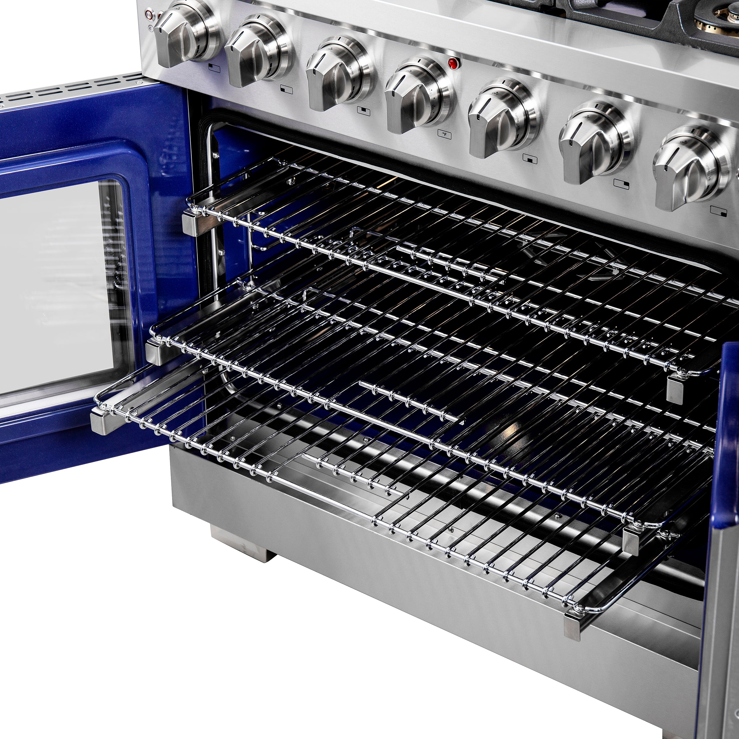 Capriasca 36-Inch Freestanding French Door Gas Range, 6 Burners, Convection Oven, Energy Efficient FFSGS646036