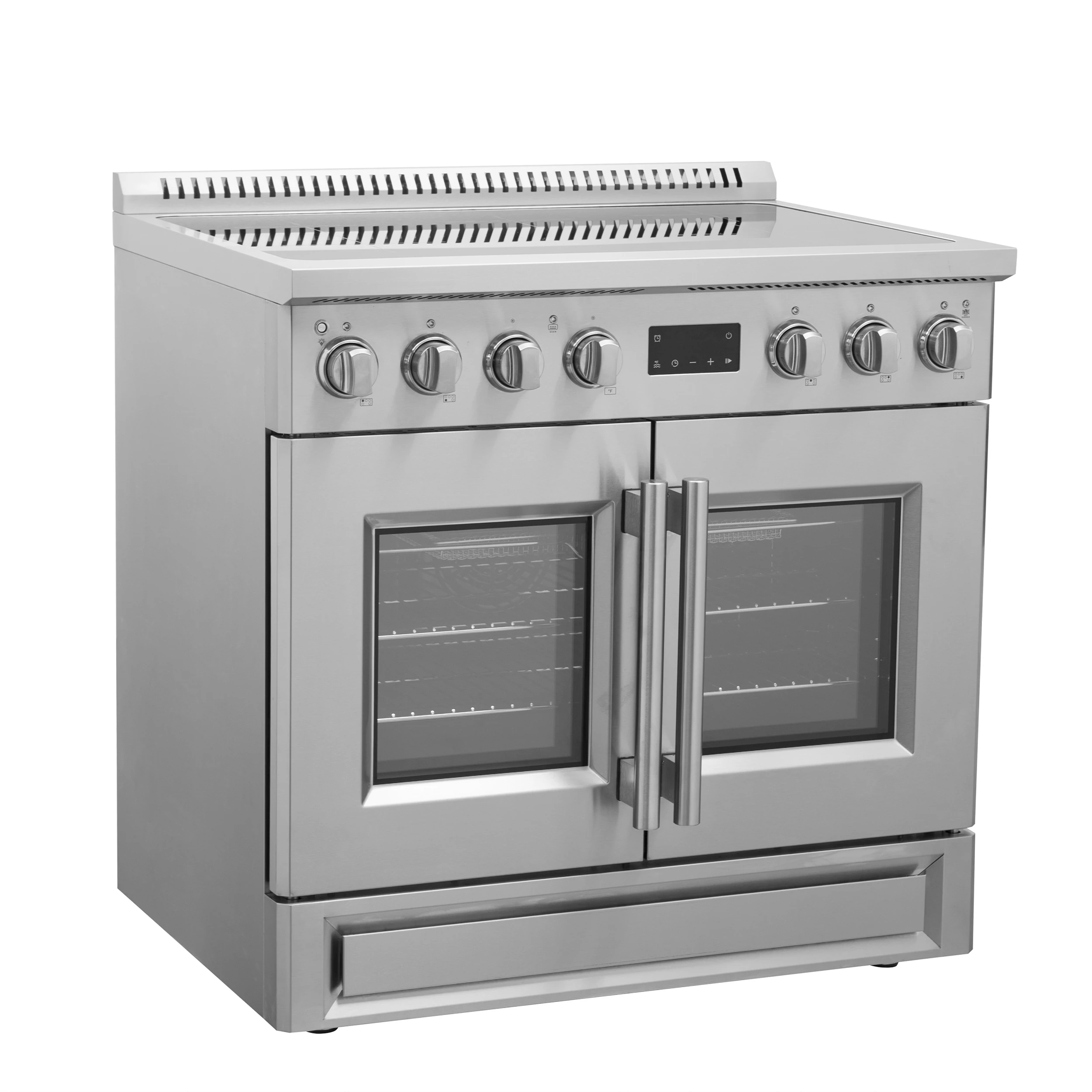 Torino 36 Inch French Door Induction Range with Air Fryer and True Convection Oven FFSIN095036