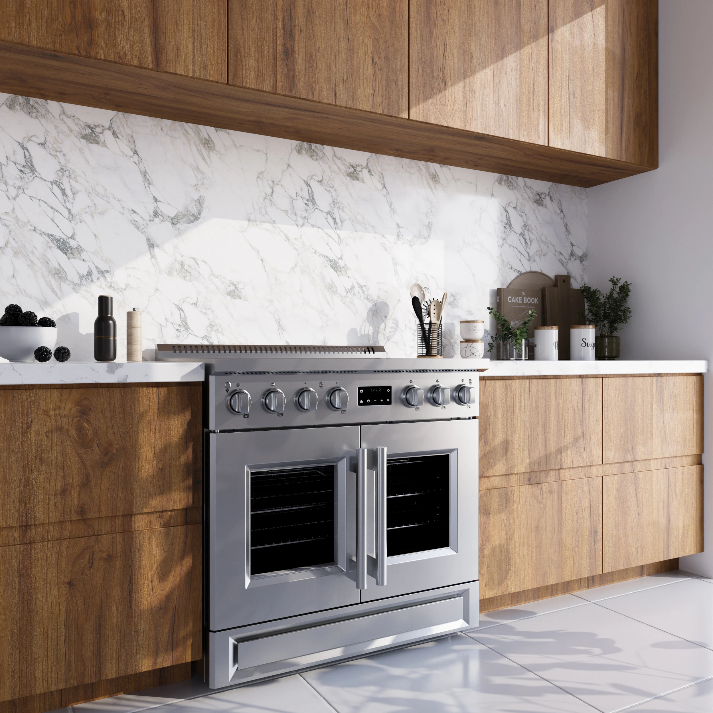 Torino 36 Inch French Door Induction Range with Air Fryer and True Convection Oven FFSIN095036