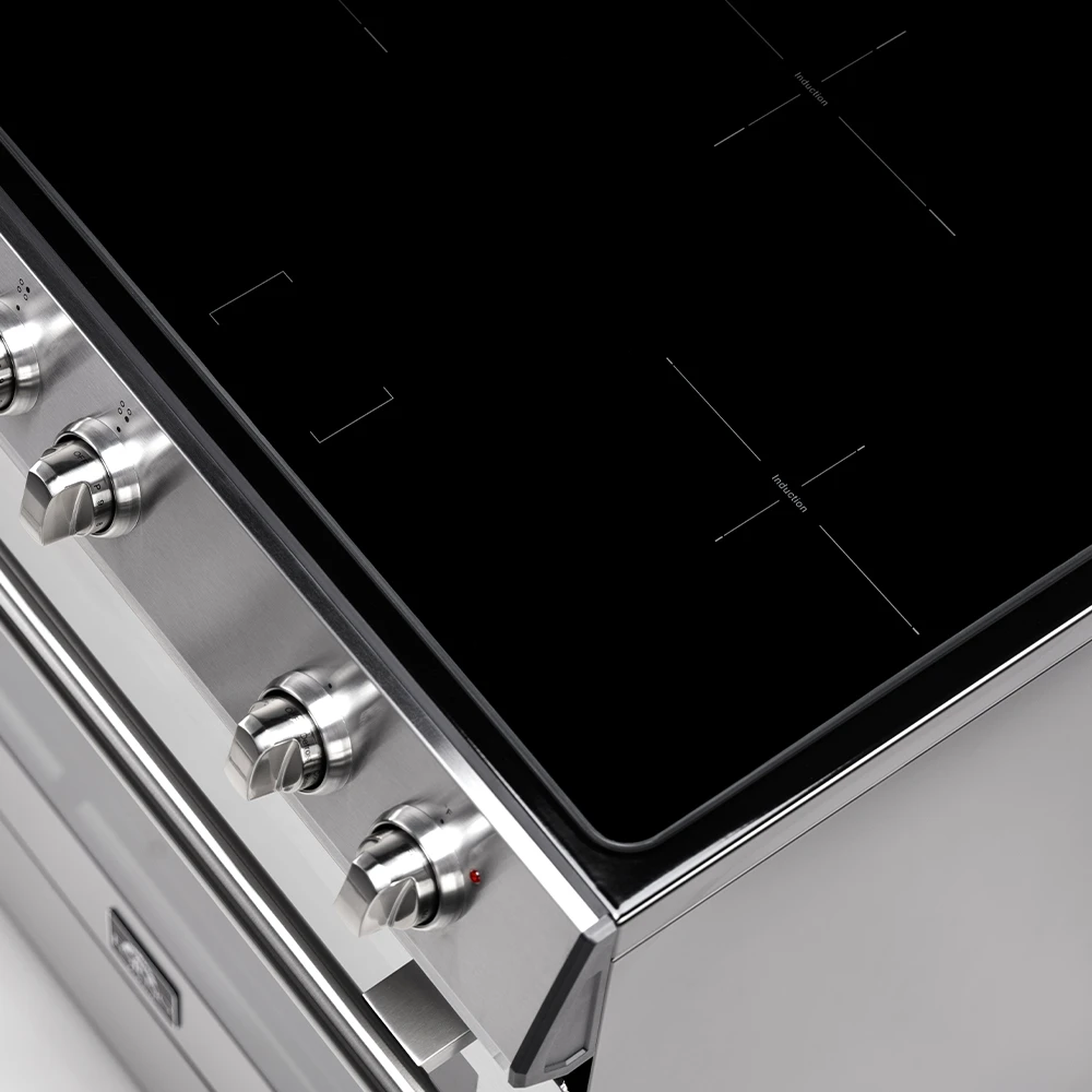 Leonardo Espresso 30-Inch Slide-In Stainless Steel Induction Range, Convection Oven, 5 Cooking Zones FFSIN098230