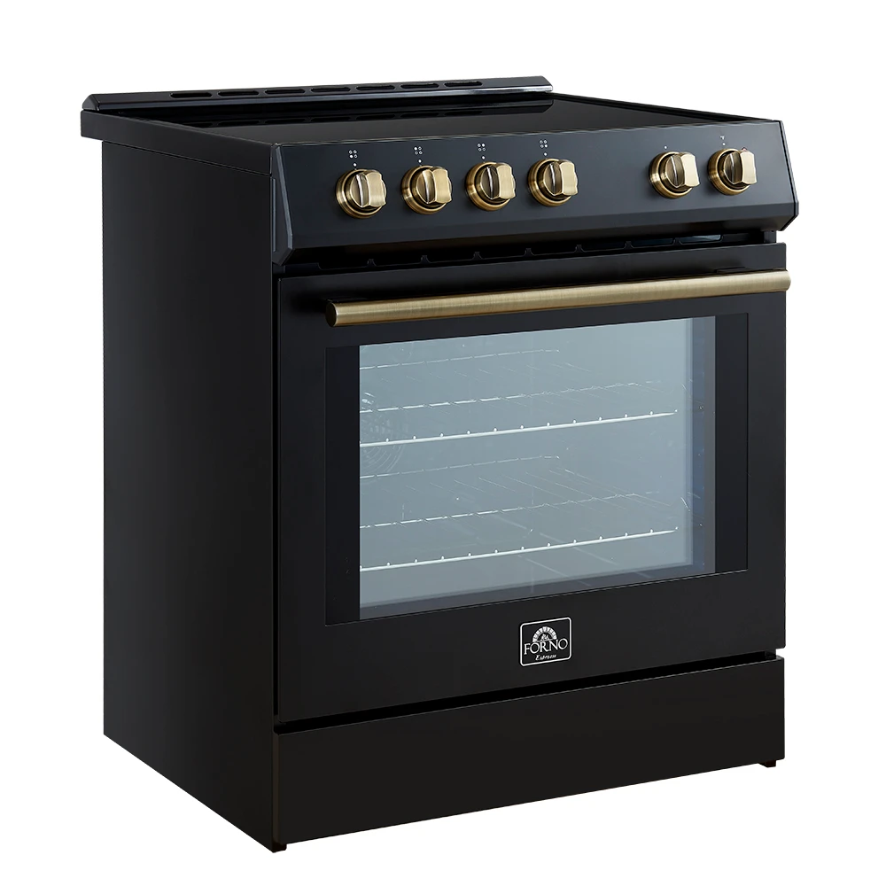 Leonardo Espresso 30-Inch Slide-In Black Induction Range, Convection Oven, 5 Cooking Zones, Touch Control Panel FFSIN098230BLK