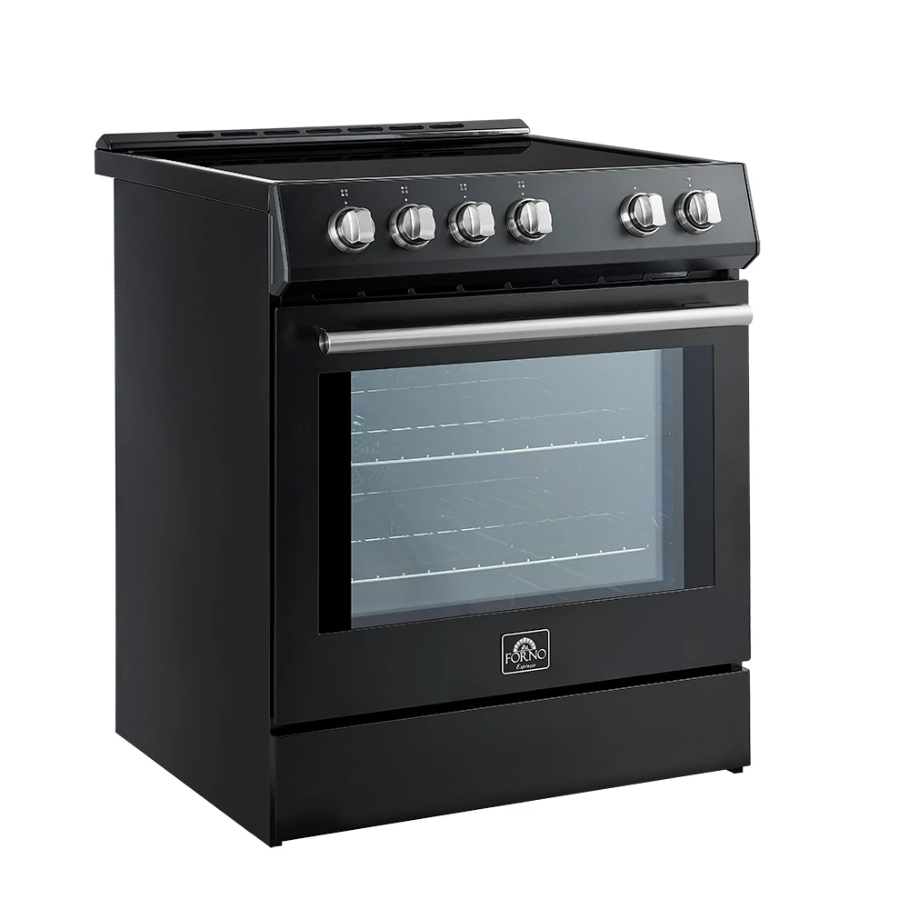 Leonardo Espresso 30-Inch Slide-In Black Induction Range, Convection Oven, 5 Cooking Zones, Touch Control Panel FFSIN098230BLK