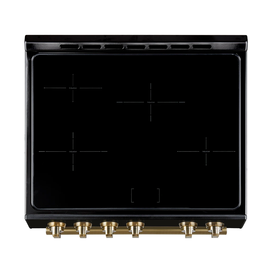 Leonardo Espresso 30-Inch Slide-In Black Induction Range, Convection Oven, 5 Cooking Zones, Touch Control Panel FFSIN098230BLK