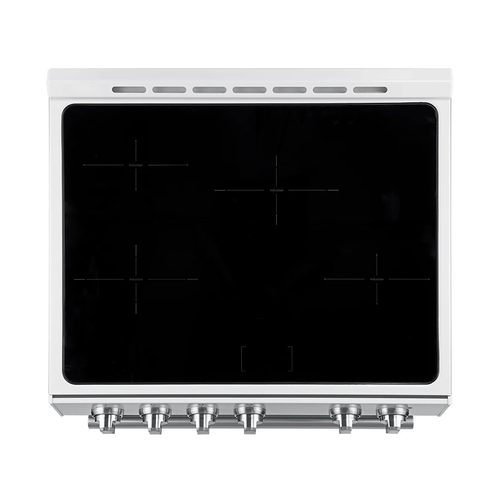 Leonardo Espresso 30-Inch Slide-In White Induction Range, Convection Oven, 5 Cooking Zones, Touch Control Panel FFSIN098230WHT