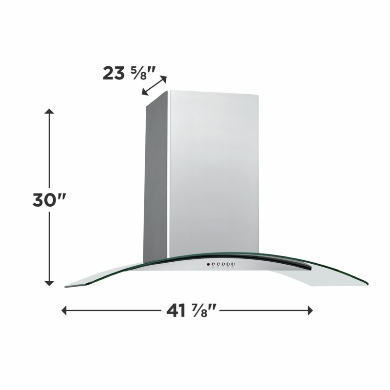 42" Glass Canopy Island Hood FHPC4260LS
