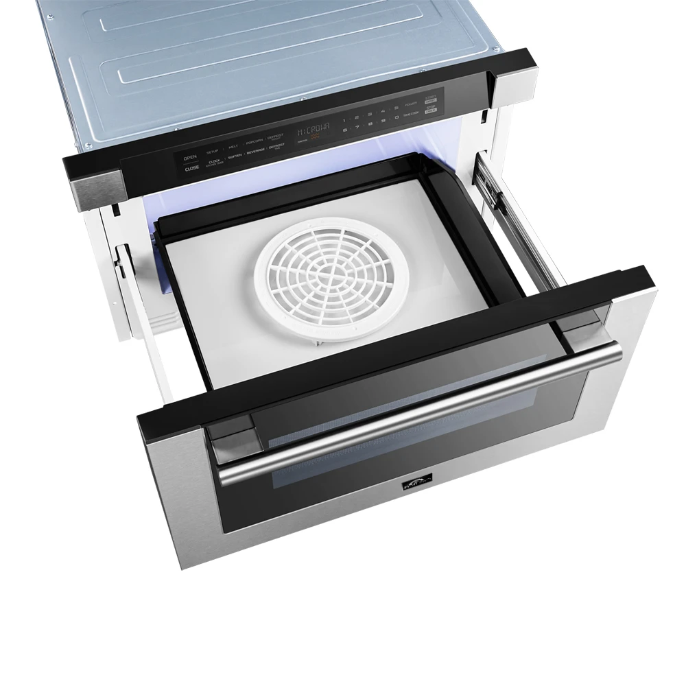 Capoliveri 24-Inch Microwave Drawer, Stainless Steel, 1.2 cu.ft, 1500 Watts, Built-In, Touch Control LCD Display, Auto-Touch Open/Close, 11 Power Levels, Sensor Cooking FMWDR300024