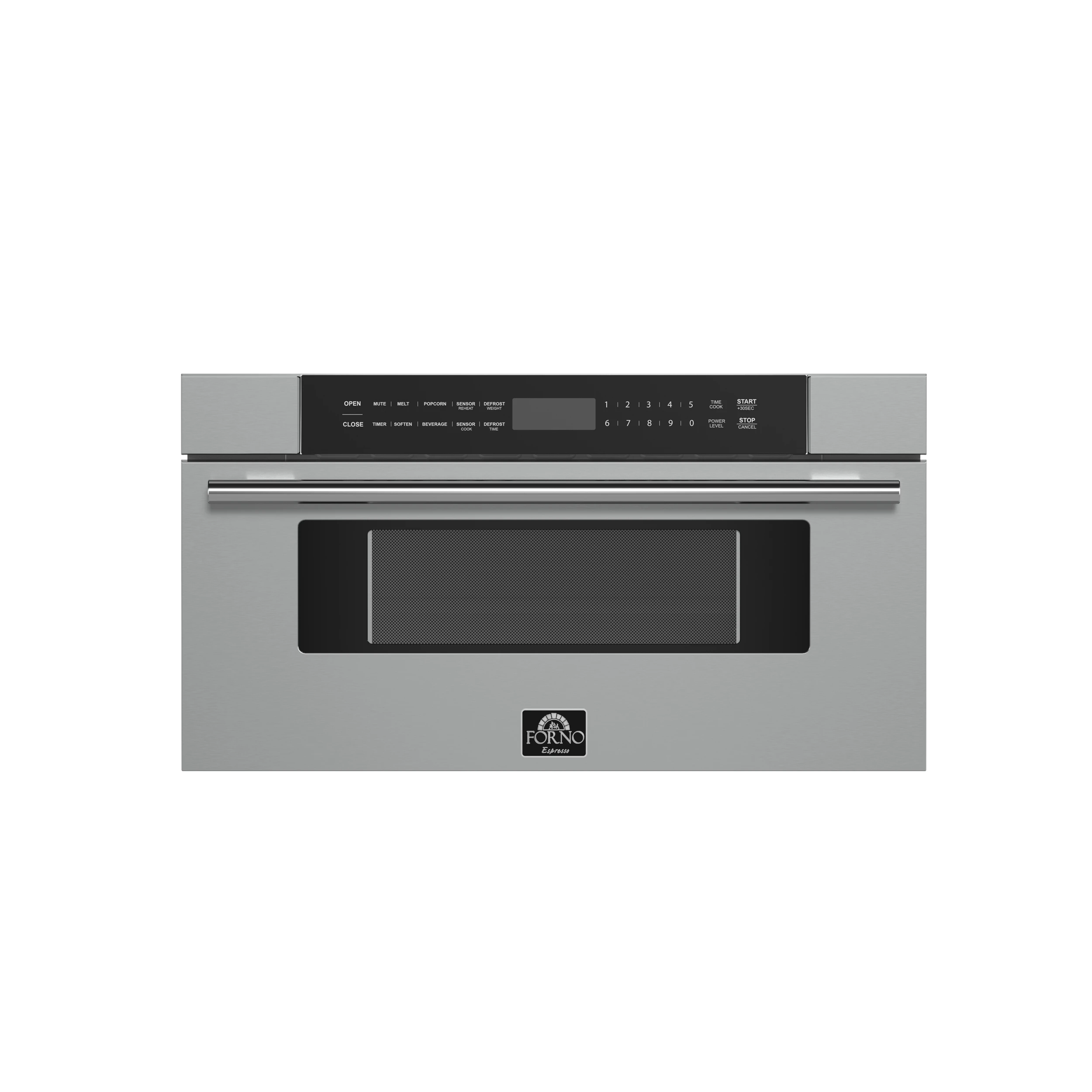 Capoliveri 30-Inch Microwave Drawer, Stainless Steel, 1.2 cu.ft, 1500 Watts, Built-In, Touch Control LCD Display, Auto-Touch Open/Close, 11 Power Levels, Sensor Cooking FMWDR300030