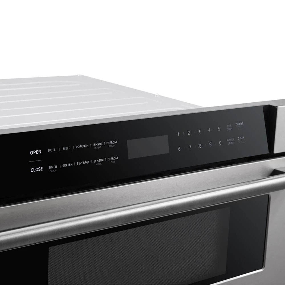 Capoliveri 30-Inch Microwave Drawer, Stainless Steel, 1.2 cu.ft, 1500 Watts, Built-In, Touch Control LCD Display, Auto-Touch Open/Close, 11 Power Levels, Sensor Cooking FMWDR300030