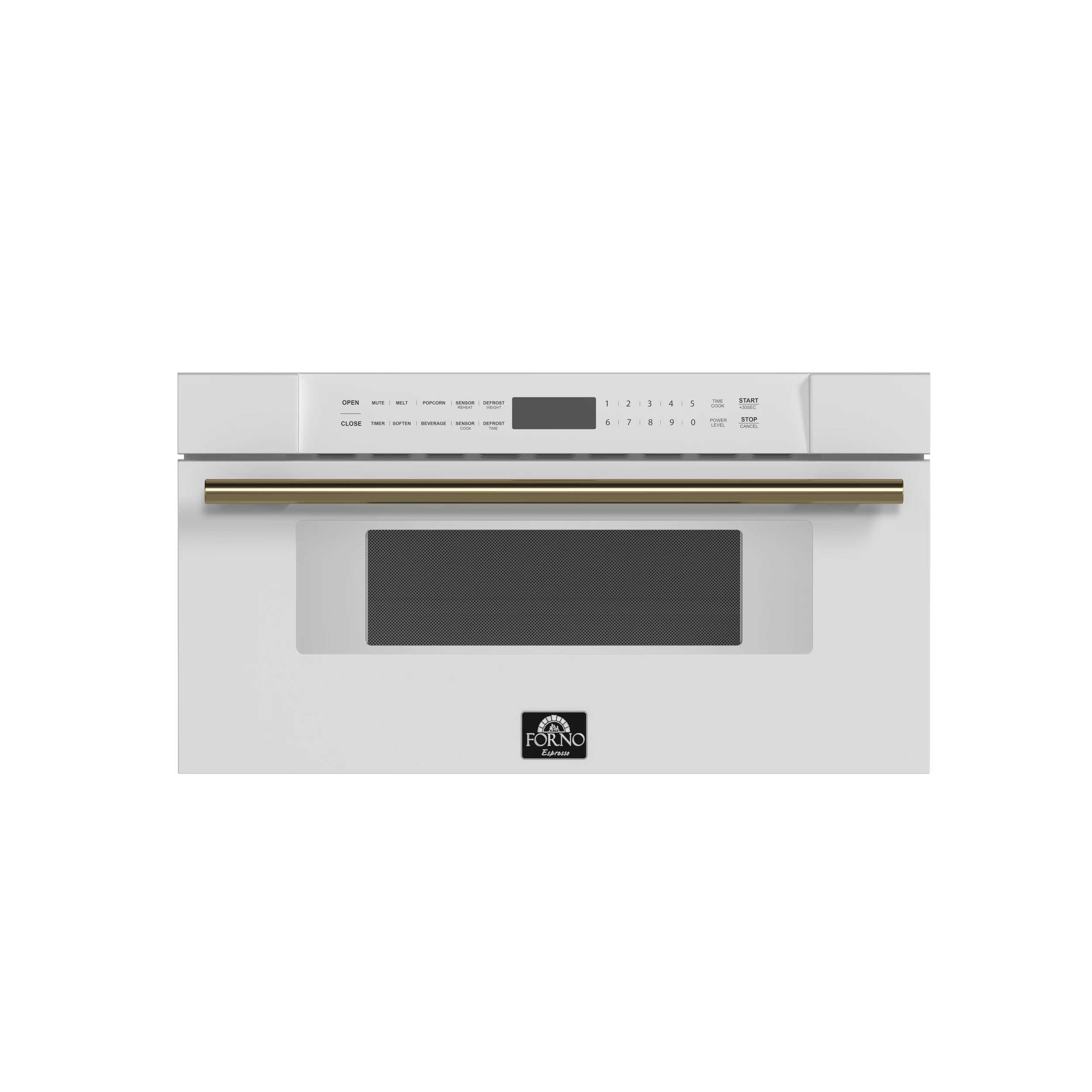 Capoliveri Espresso 30-Inch Microwave Drawer, White, 1.2 cu.ft, 1500 Watts, Built-In, Touch Control LCD Display, Auto-Touch Open/Close, 11 Power Levels, Sensor Cooking FMWDR300030WHT