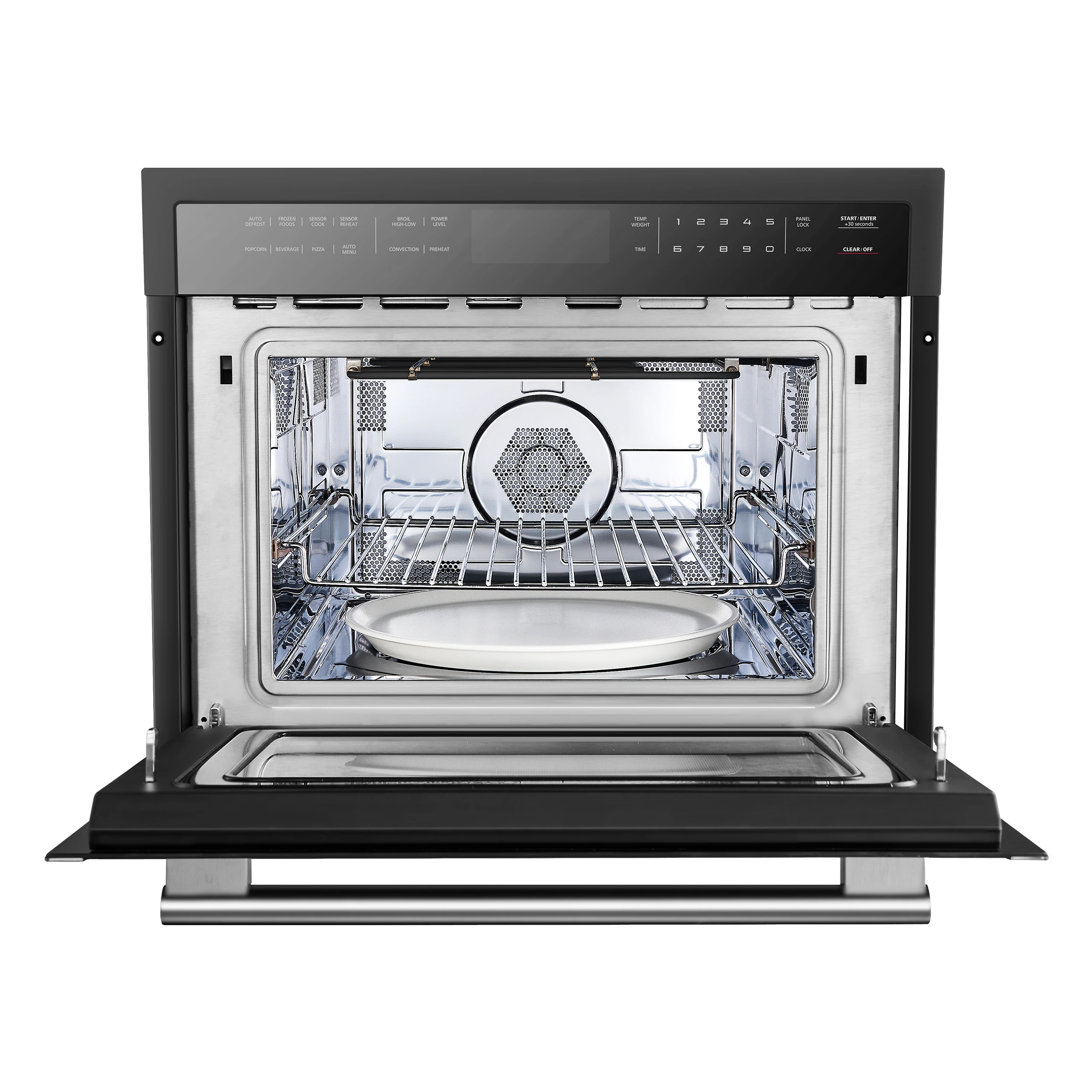 Oliena Espresso Black 24-Inch Built-In Microwave and Convection Oven Combo, 1.6 cu.ft, 1750W Convection, 1000W Microwave, Stainless Steel Interior, Glass Touch Controls, Sensor Cooking FMWDR309324BLK