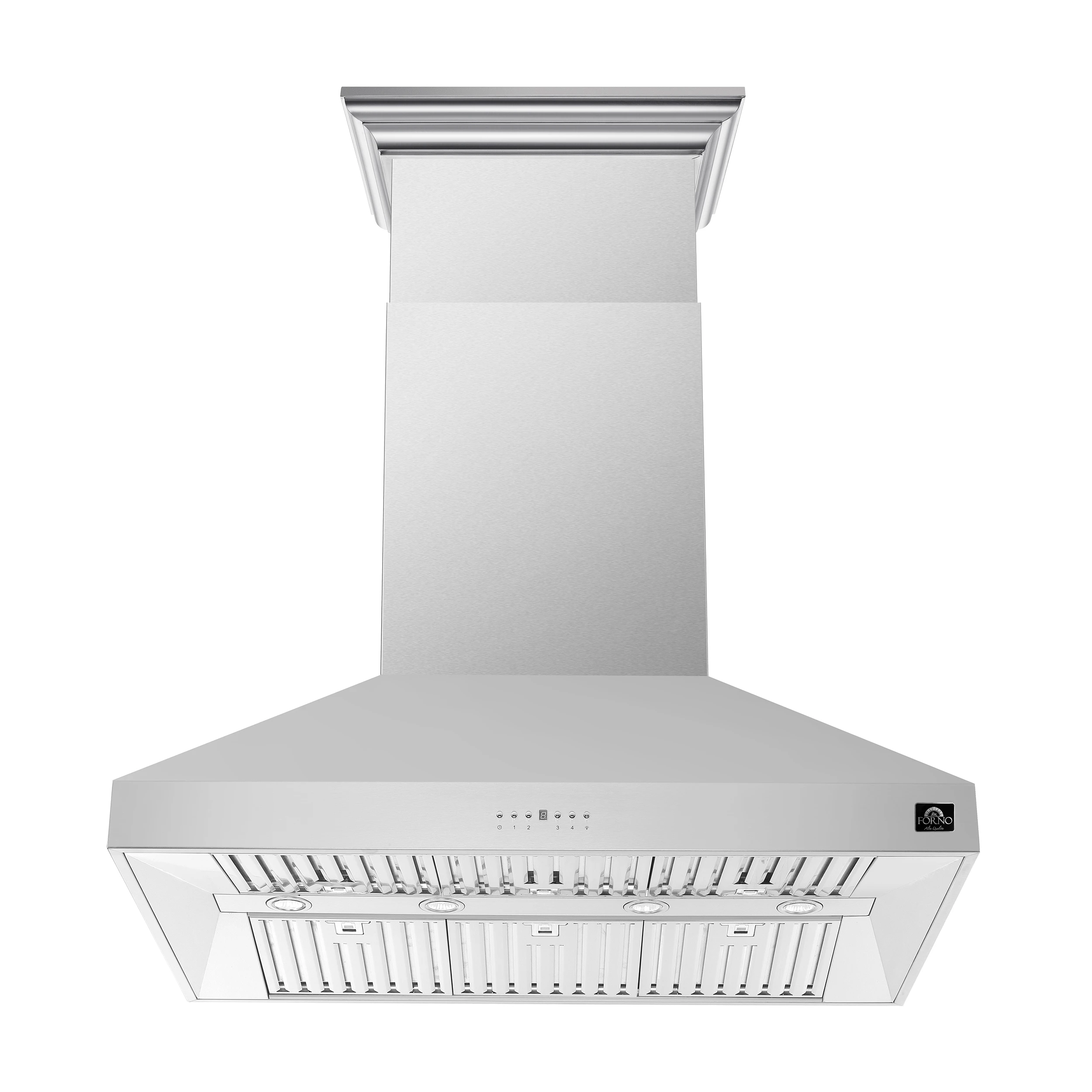 Coppito 48-Inch Island Range Hood, Stainless Steel, LED Lighting, Adjustable Fan Speeds FRHIS512948