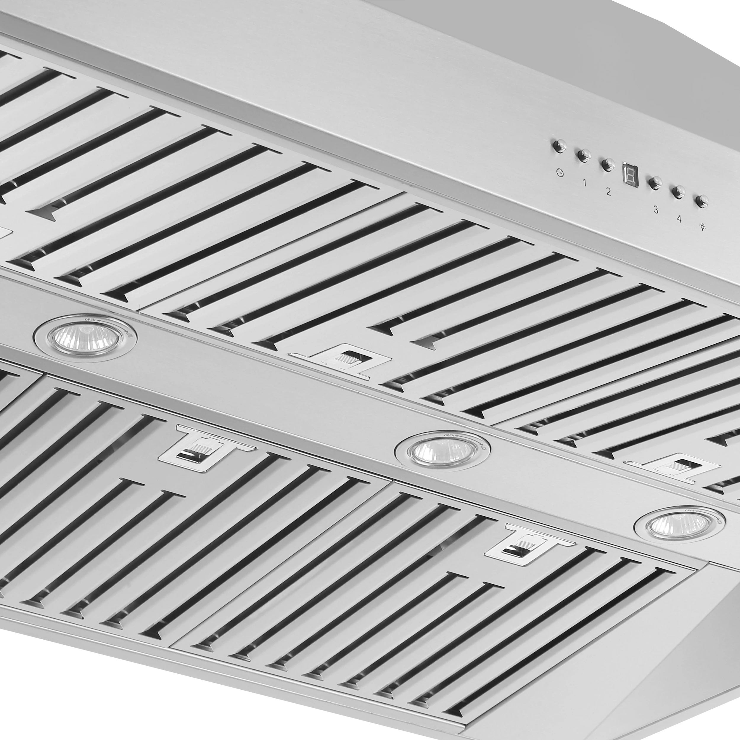 Coppito 48-Inch Island Range Hood, Stainless Steel, LED Lighting, Adjustable Fan Speeds FRHIS512948