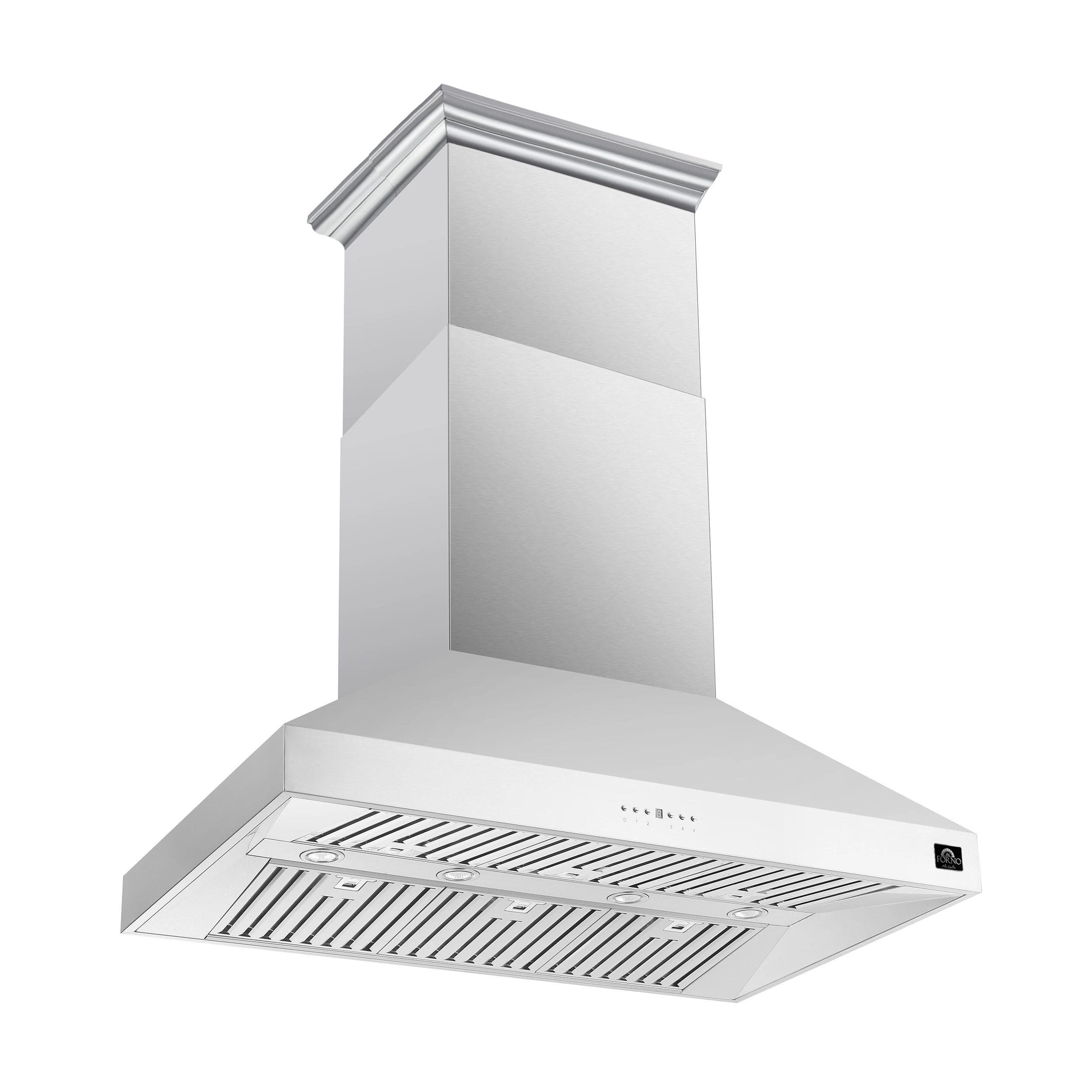 Coppito 48-Inch Island Range Hood, Stainless Steel, LED Lighting, Adjustable Fan Speeds FRHIS512948