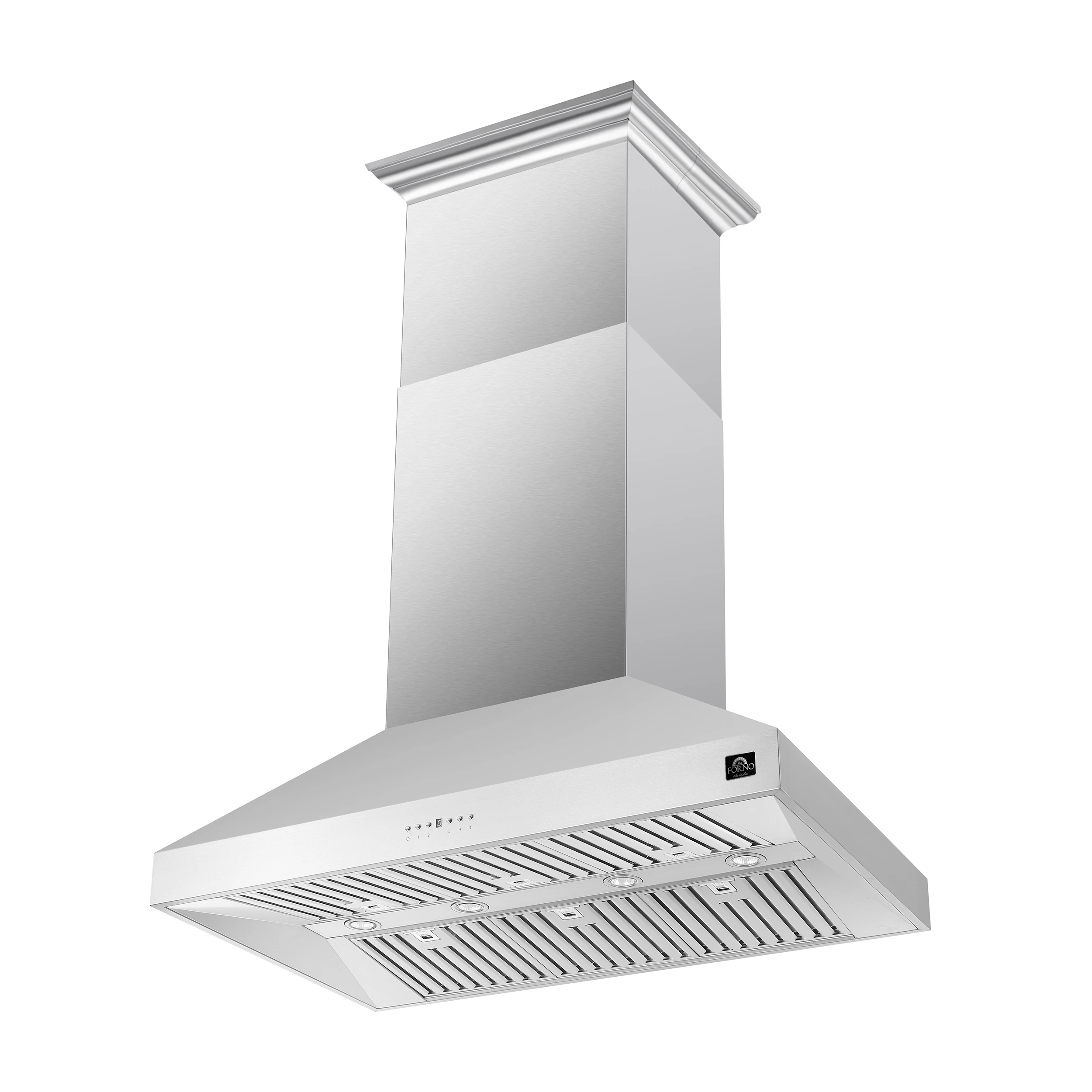 Coppito 48-Inch Island Range Hood, Stainless Steel, LED Lighting, Adjustable Fan Speeds FRHIS512948
