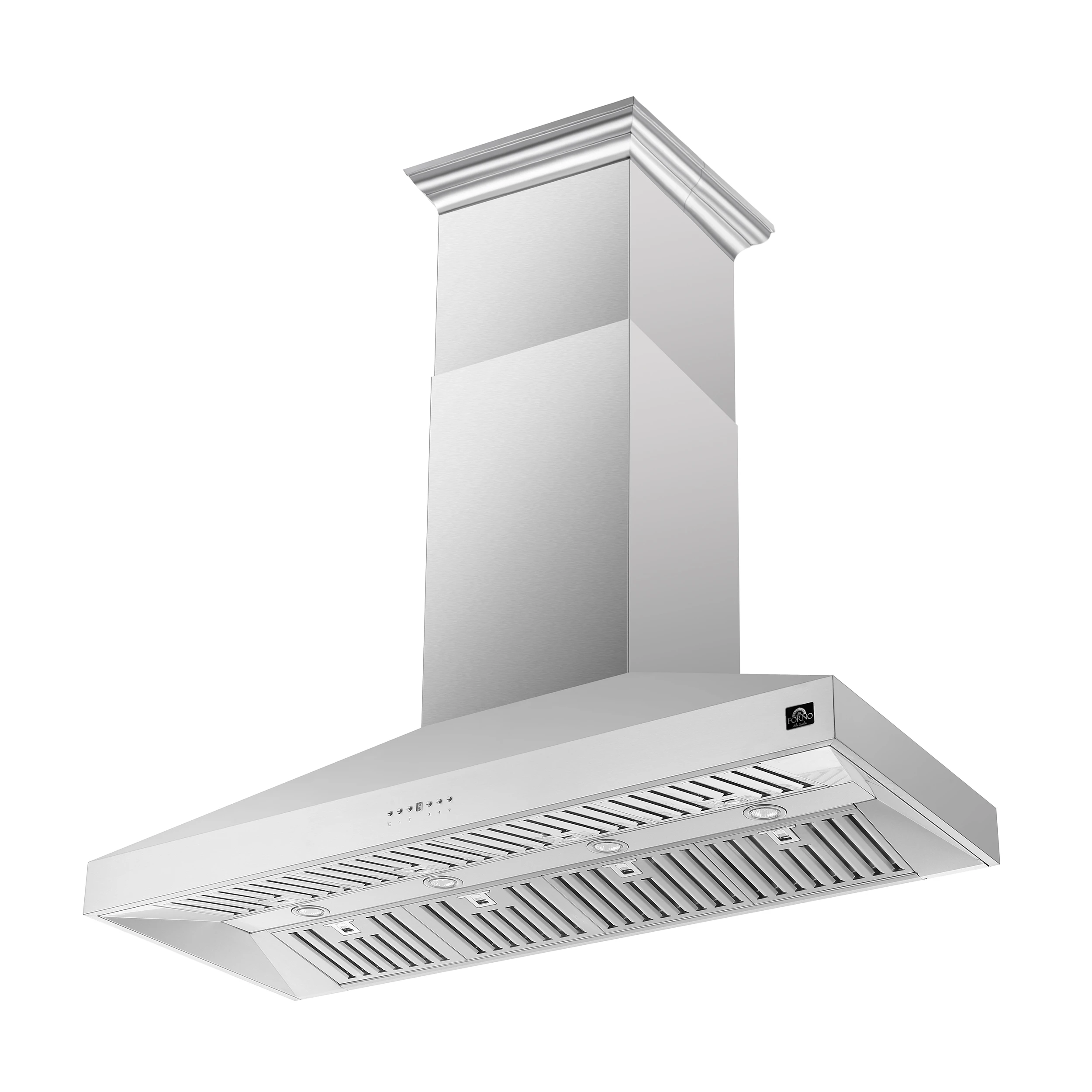 Coppito 60-Inch Island Range Hood, Stainless Steel, LED Lighting, Adjustable Fan Speeds FRHIS512960