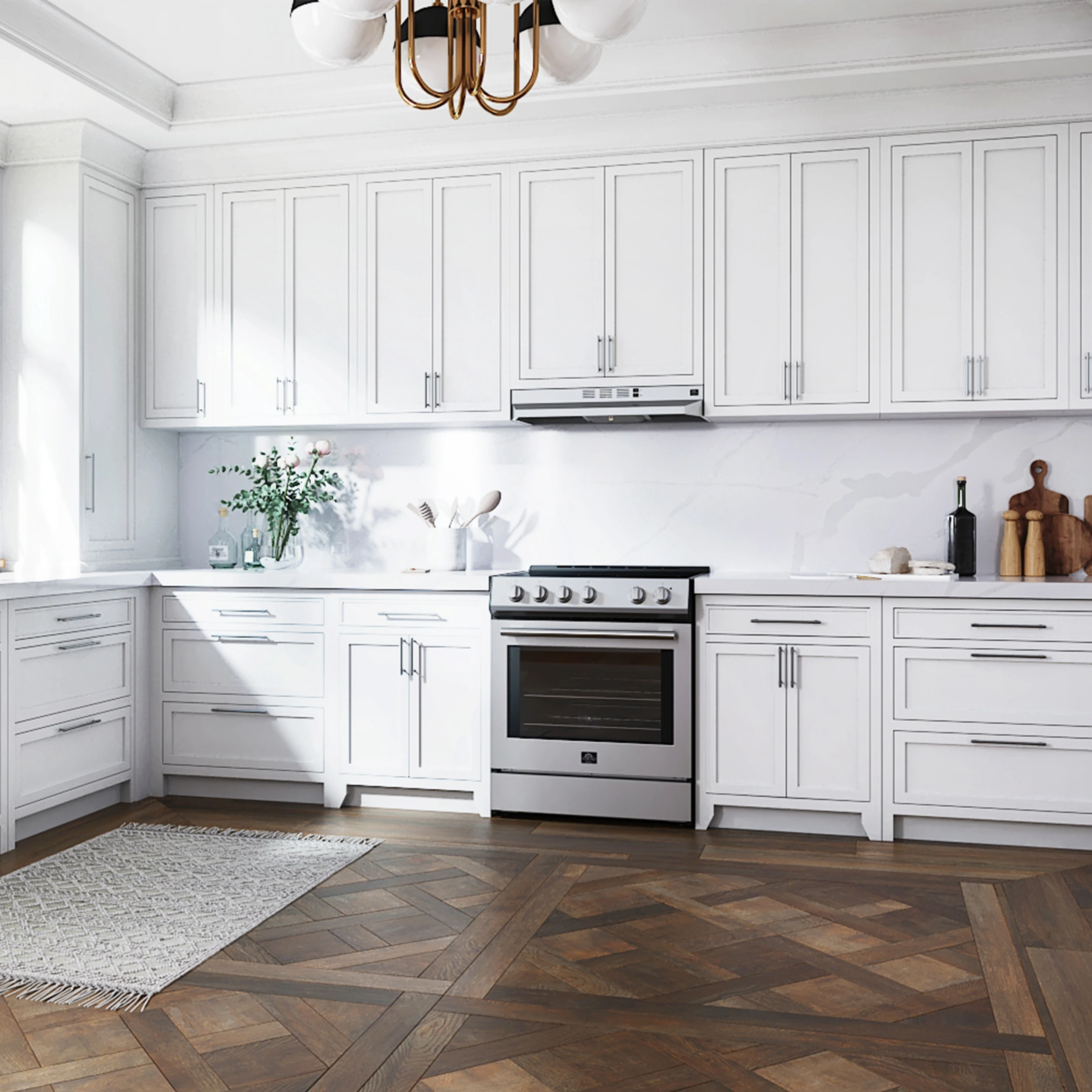 Cappa 30-Inch Under Cabinet Range Hood, Stainless Steel, 200 CFM, Convertible, LED Lighting FRHUC520030