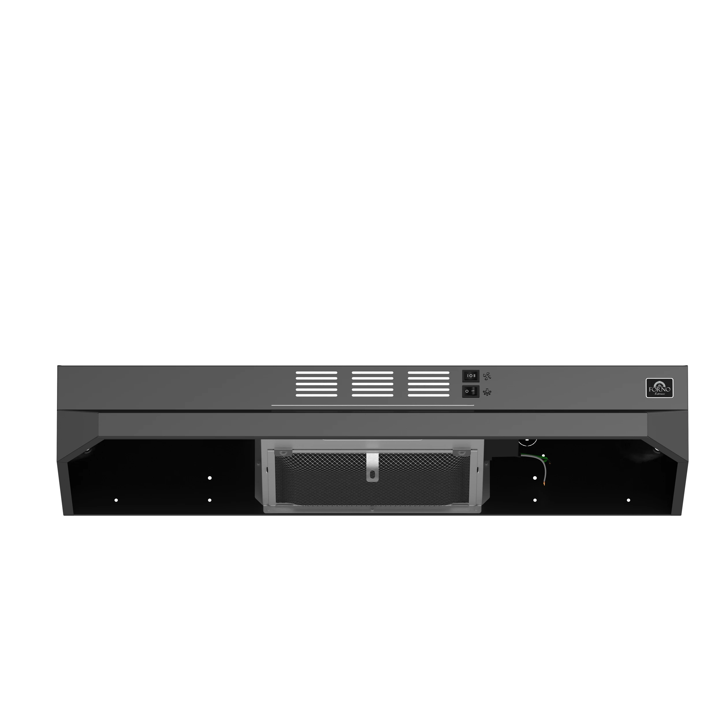 Cappa 30-Inch Under Cabinet Range Hood, Black, 200 CFM, Convertible, LED Lighting FRHUC520030BLK