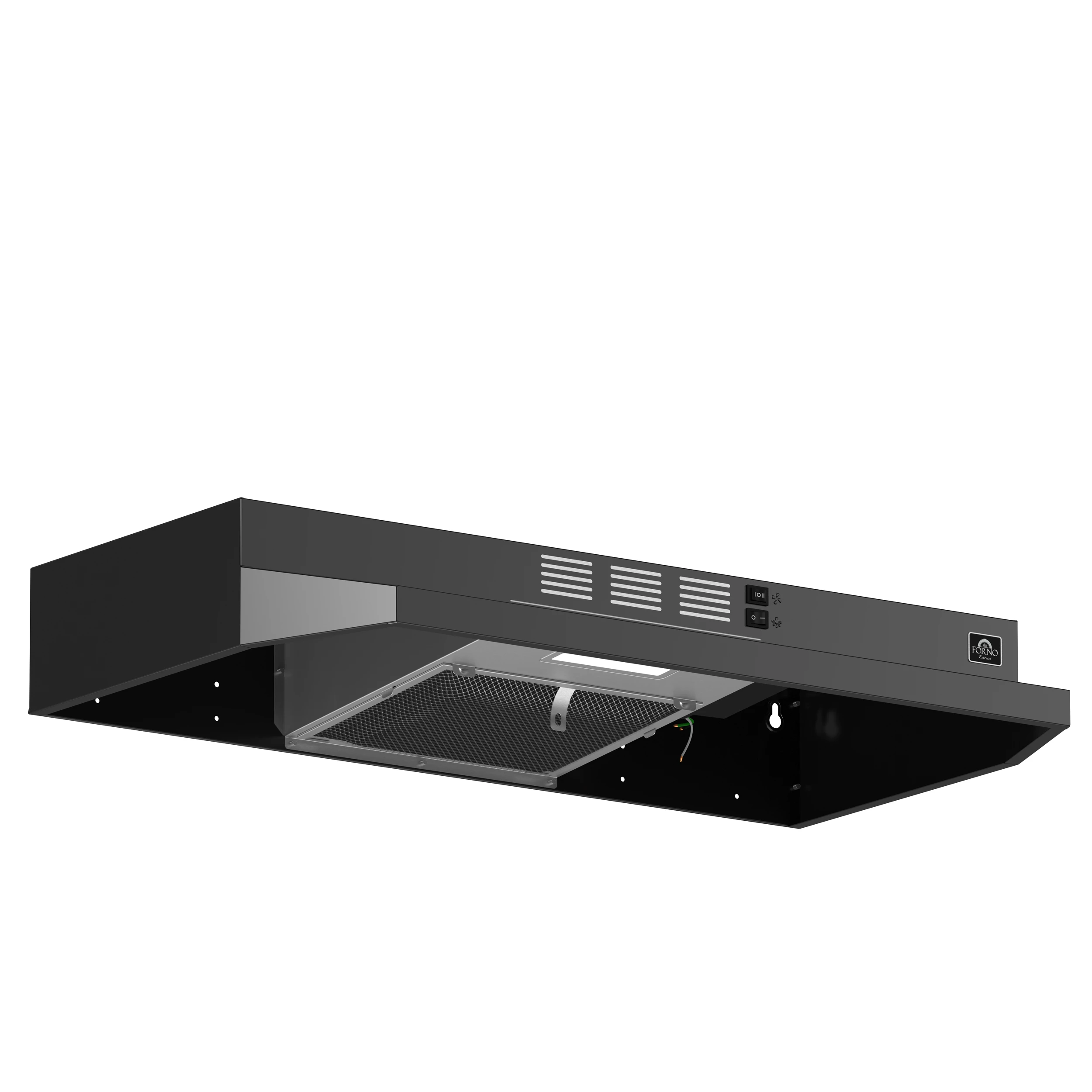 Cappa 30-Inch Under Cabinet Range Hood, Black, 200 CFM, Convertible, LED Lighting FRHUC520030BLK