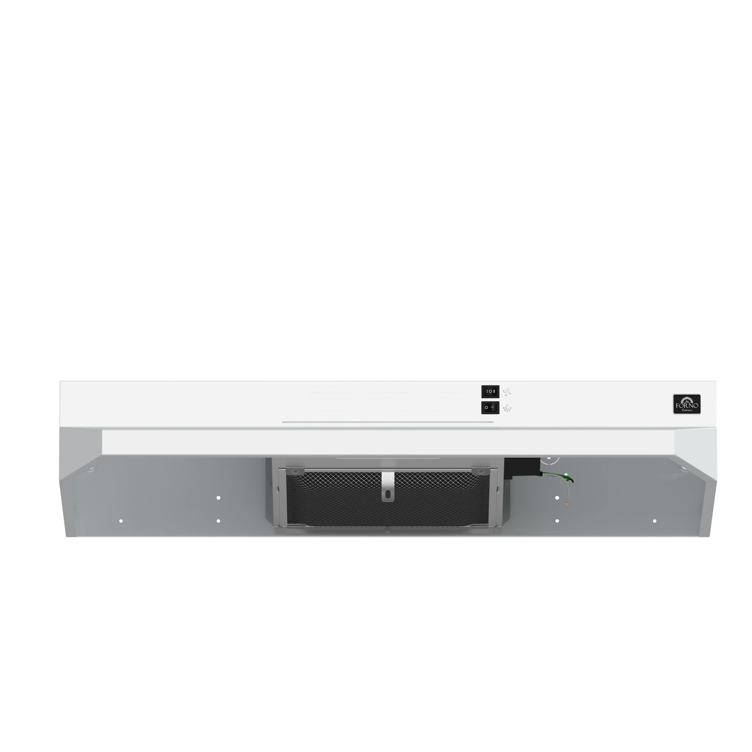 Cappa 30-Inch Under Cabinet Range Hood, White, 200 CFM, Convertible, LED Lighting FRHUC520030WHT