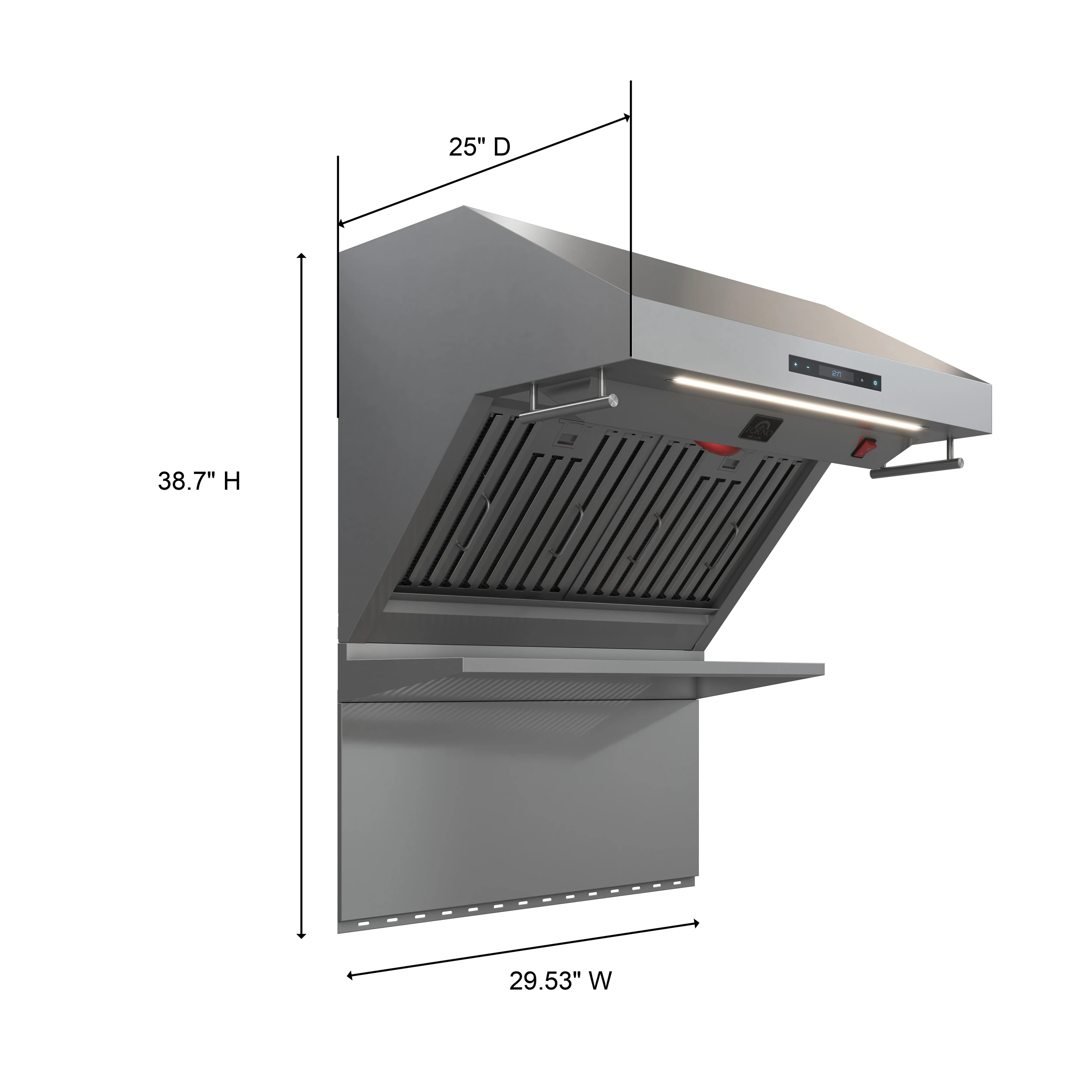 Savona 30-Inch Wall Mount Range Hood, Baffle Filters, Backsplash Included FRHWM502930