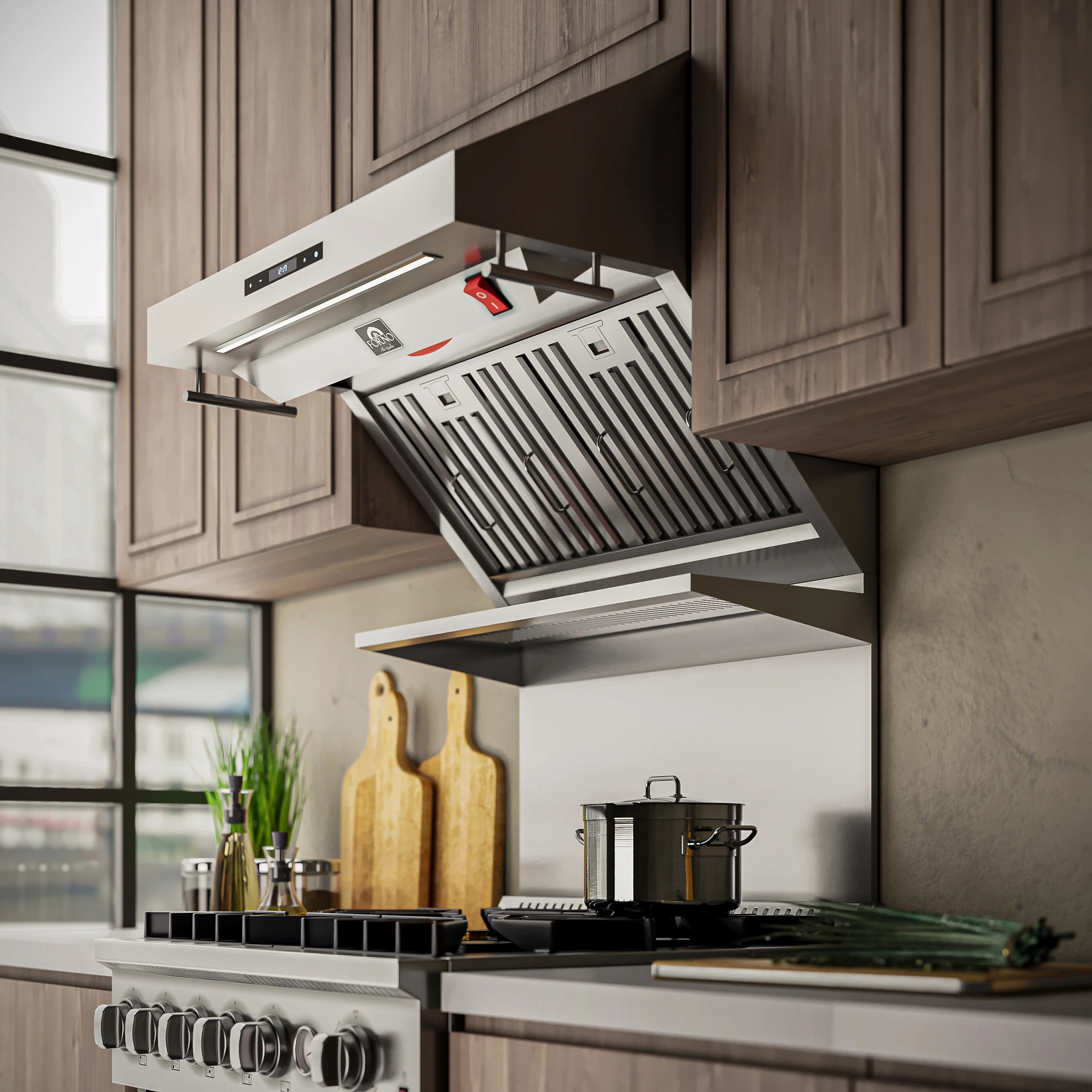 Savona 30-Inch Wall Mount Range Hood, Baffle Filters, Backsplash Included FRHWM502930