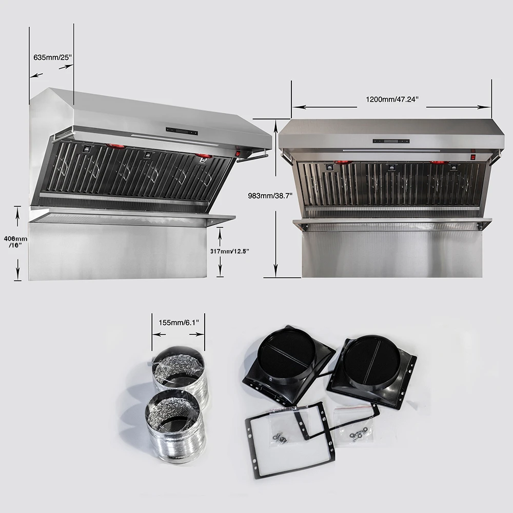 Savona 48-Inch Wall Mount Range Hood, Baffle Filters, Backsplash Included FRHWM502948