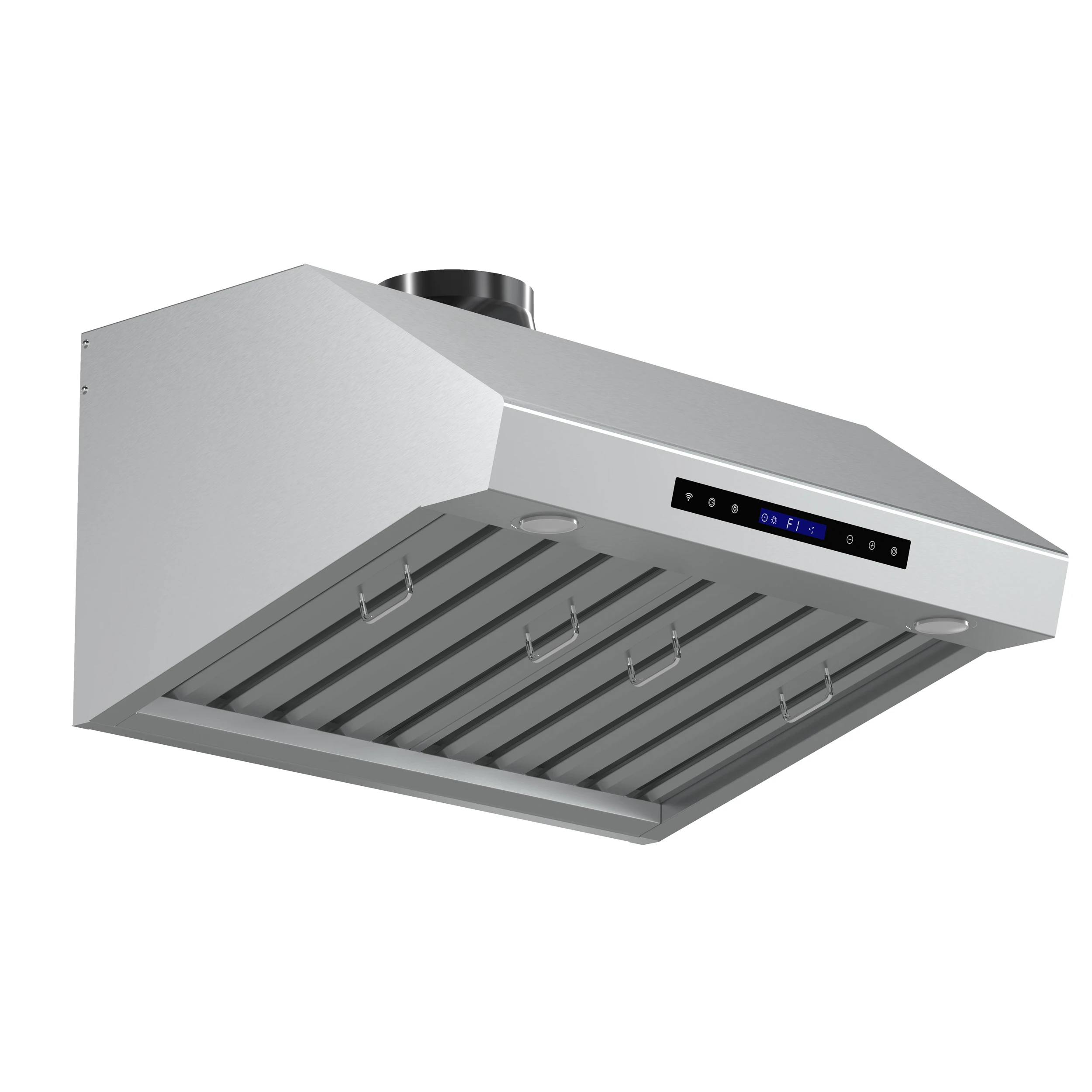 Palazzo 30-Inch Wall Mounted Range Hood, Stainless Steel, Heavy Duty Baffle Filters, Remote Control FRHWM503030