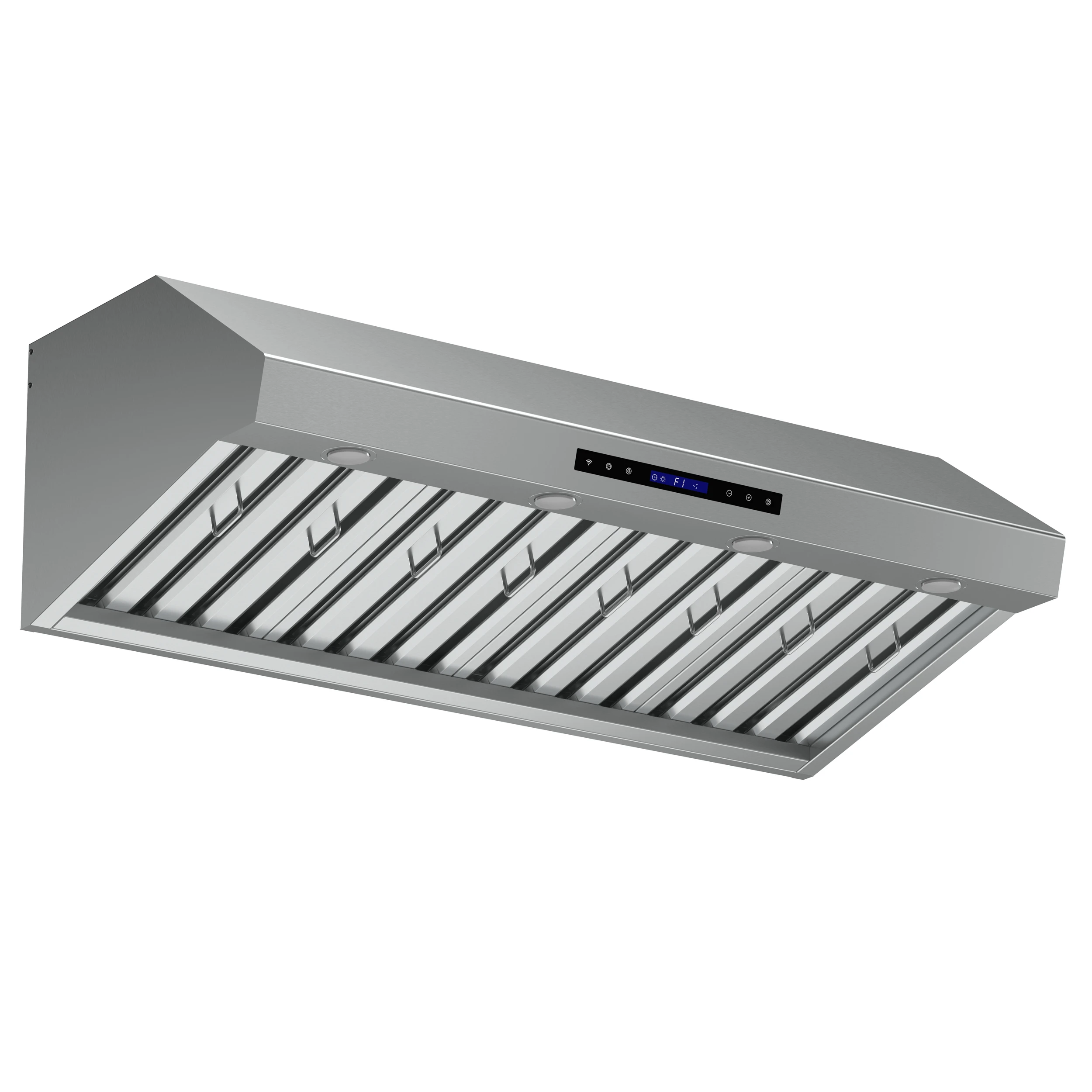 Palazzo 48-Inch Wall Mounted Range Hood, Stainless Steel, Heavy Duty Baffle Filters, Remote Control FRHWM503048