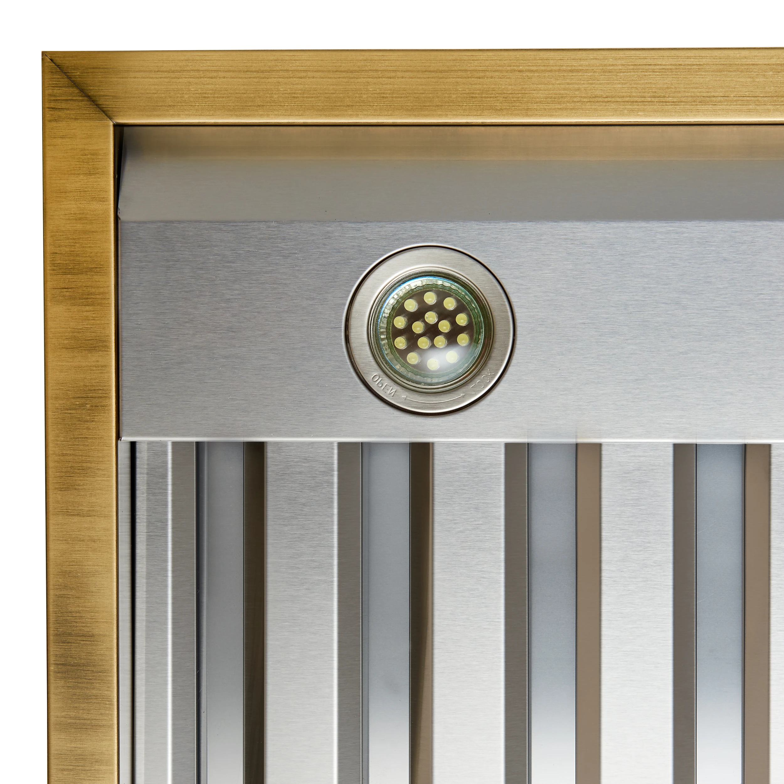 Vittorio 48-Inch Wall Mount Range Hood, Black with Antique Brass Trim, 600 CFM Airflow, Dishwasher-Safe Baffle Filters, Remote Control, 3-Speed Fan, Bright LED Lighting. FRHWM507848BLK