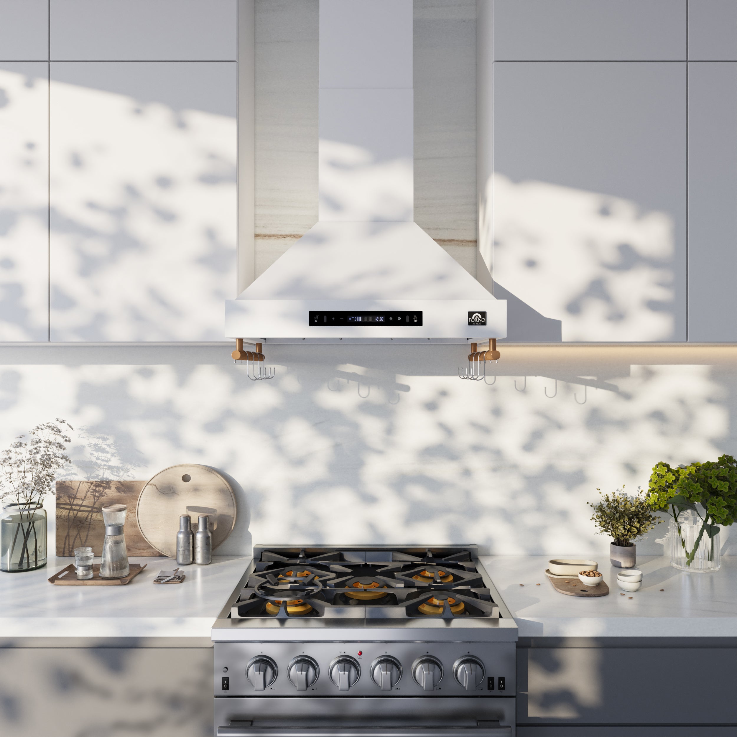 Venezia 30 Inch Wall-Mounted Range Hood in with Touch Controls and Baffle Filters FRHWM550330WHT