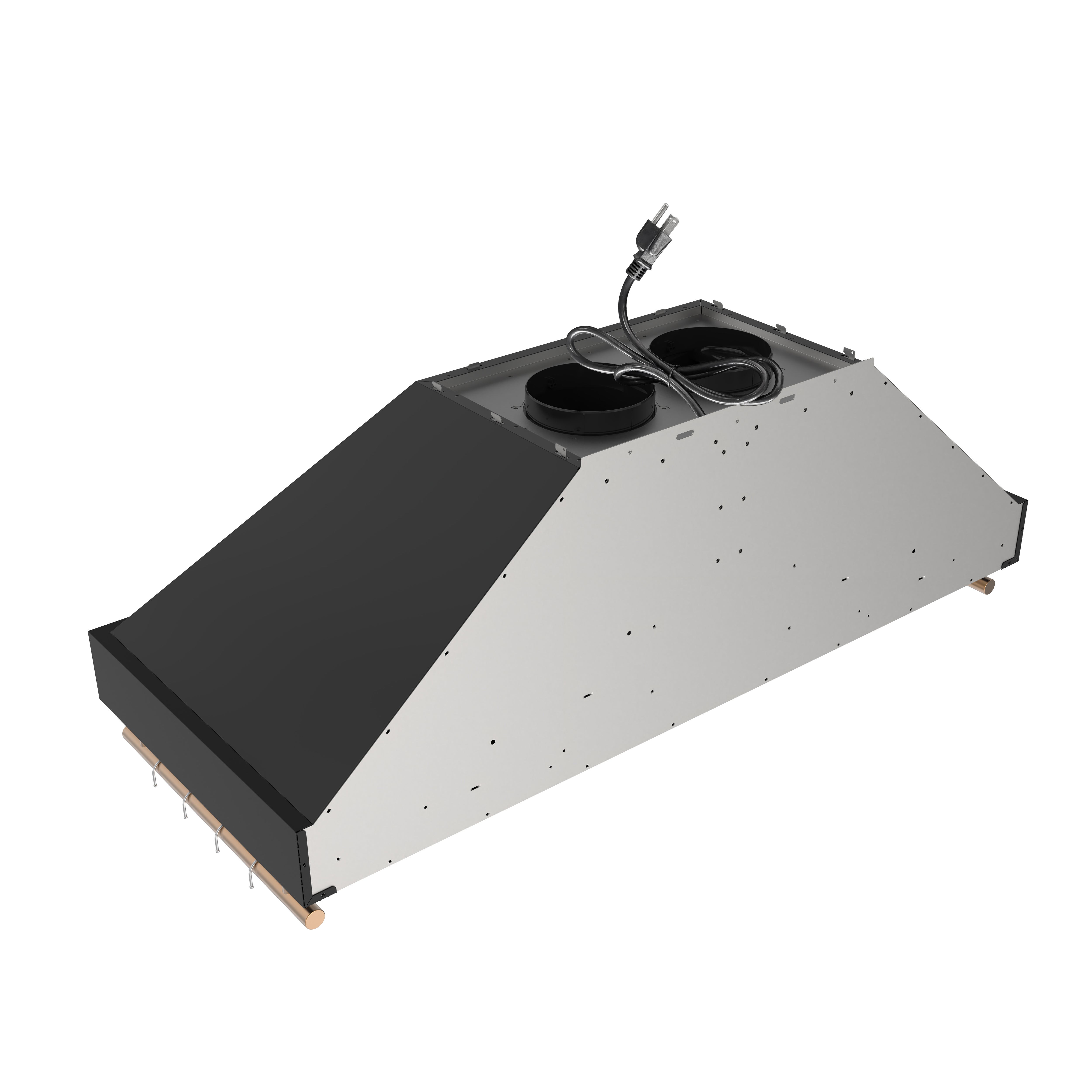 Venezia 48 Inch Wall-Mounted Range Hood in with Antique Brass Accessories, Touch Controls and Baffle Filters FRHWM550348BLK