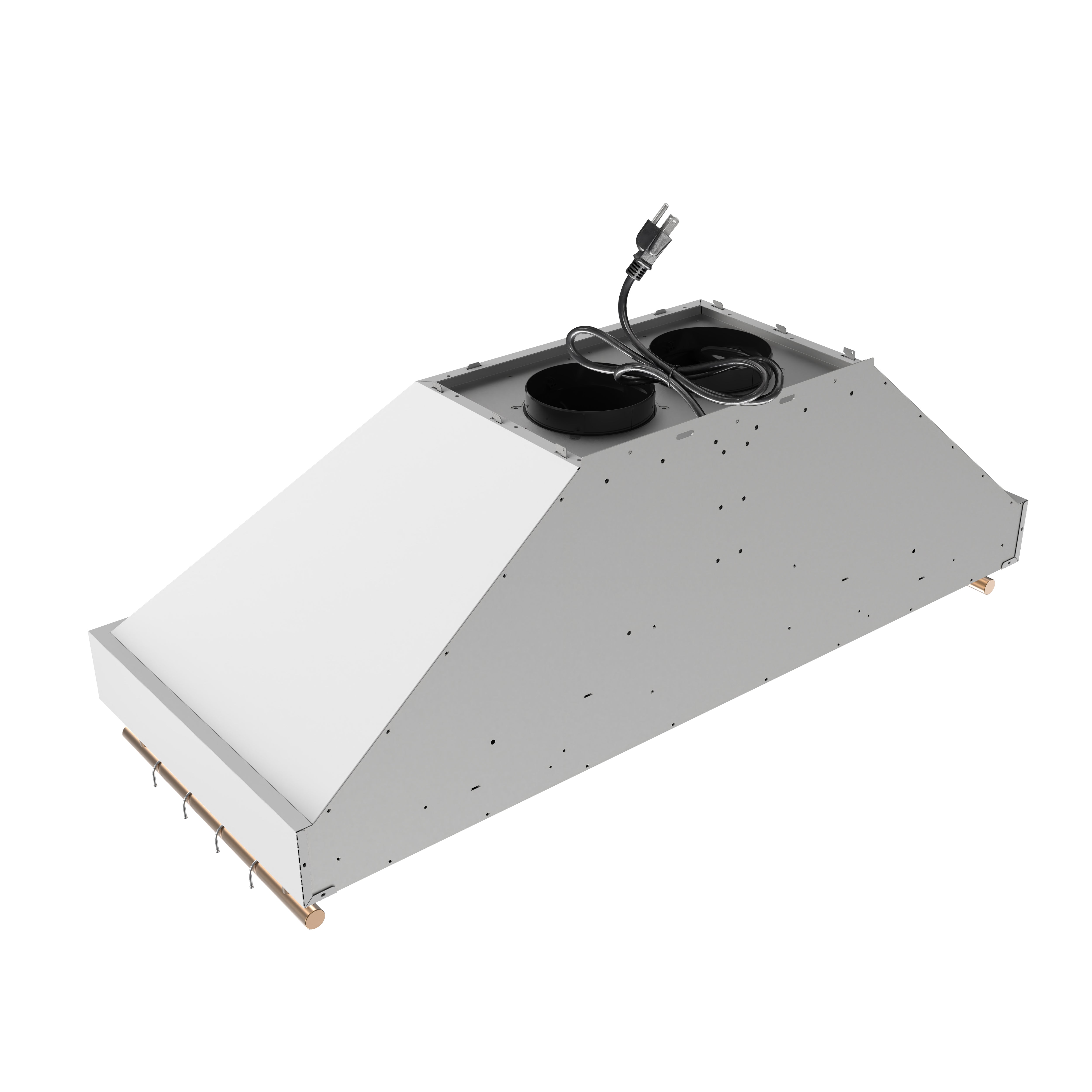 Venezia 48 Inch Wall-Mounted Range Hood in with Antique Brass Accessories, Touch Controls and Baffle Filters FRHWM550348WHT