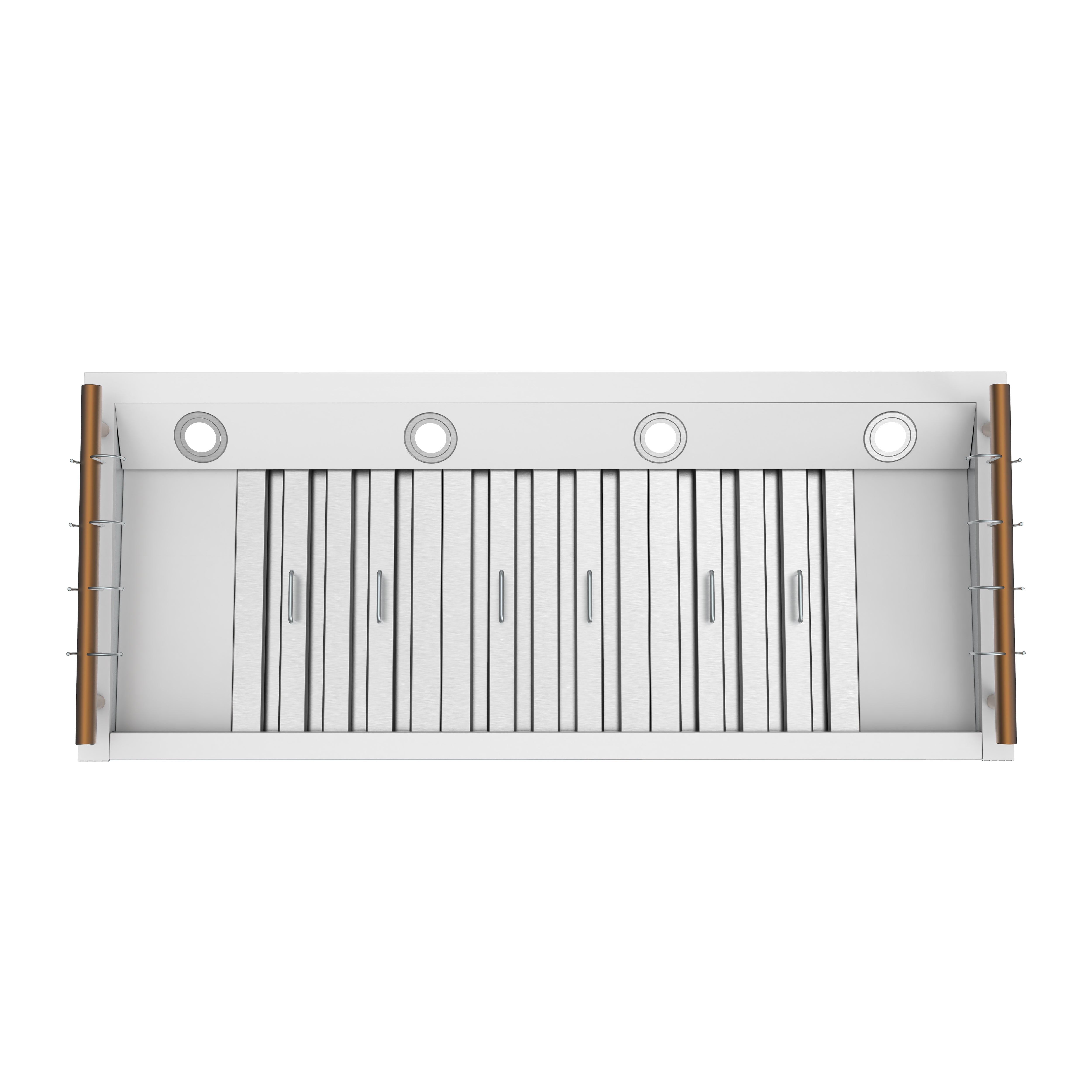 Venezia 48 Inch Wall-Mounted Range Hood in with Antique Brass Accessories, Touch Controls and Baffle Filters FRHWM550348WHT