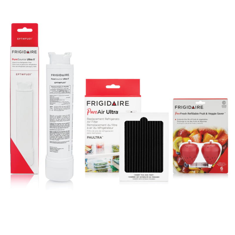 EPTWFU01, PAULTRA, and FRPFUFV2 Water and Air Filter Combo Kit with Produce Saver FRIGCOMBO11