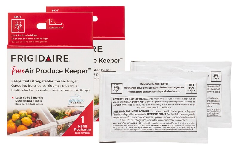 FPPWFU01, FRGPAAF2, and (2) FRPAPKRF Water and Air Filter Combo Kit with Produce Keeper FRIGCOMBO9