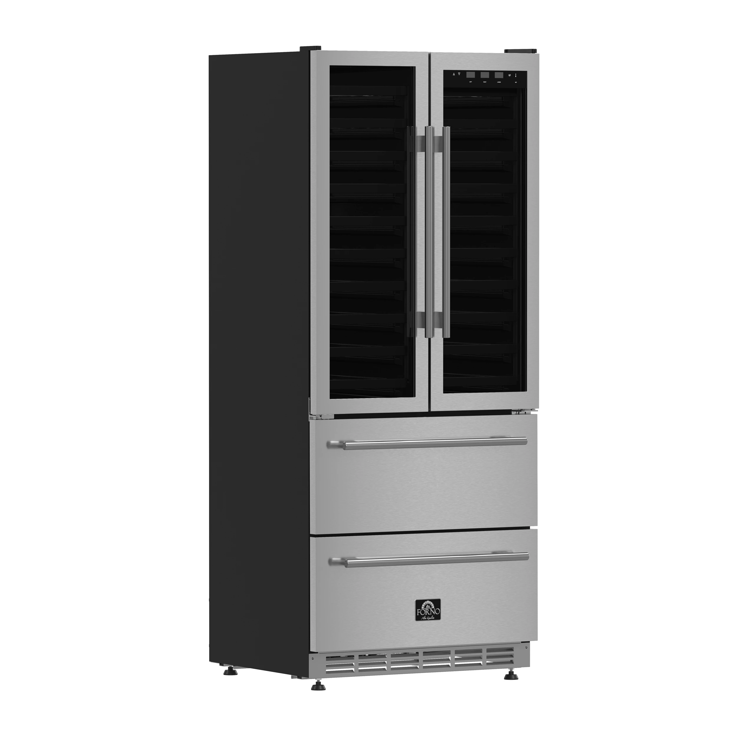 Campania 32-Inch Wine Cooler, Stainless Steel, Dual Wine Zones, Two Beverage Drawers, 17.7 cu.ft FWCDR663532S