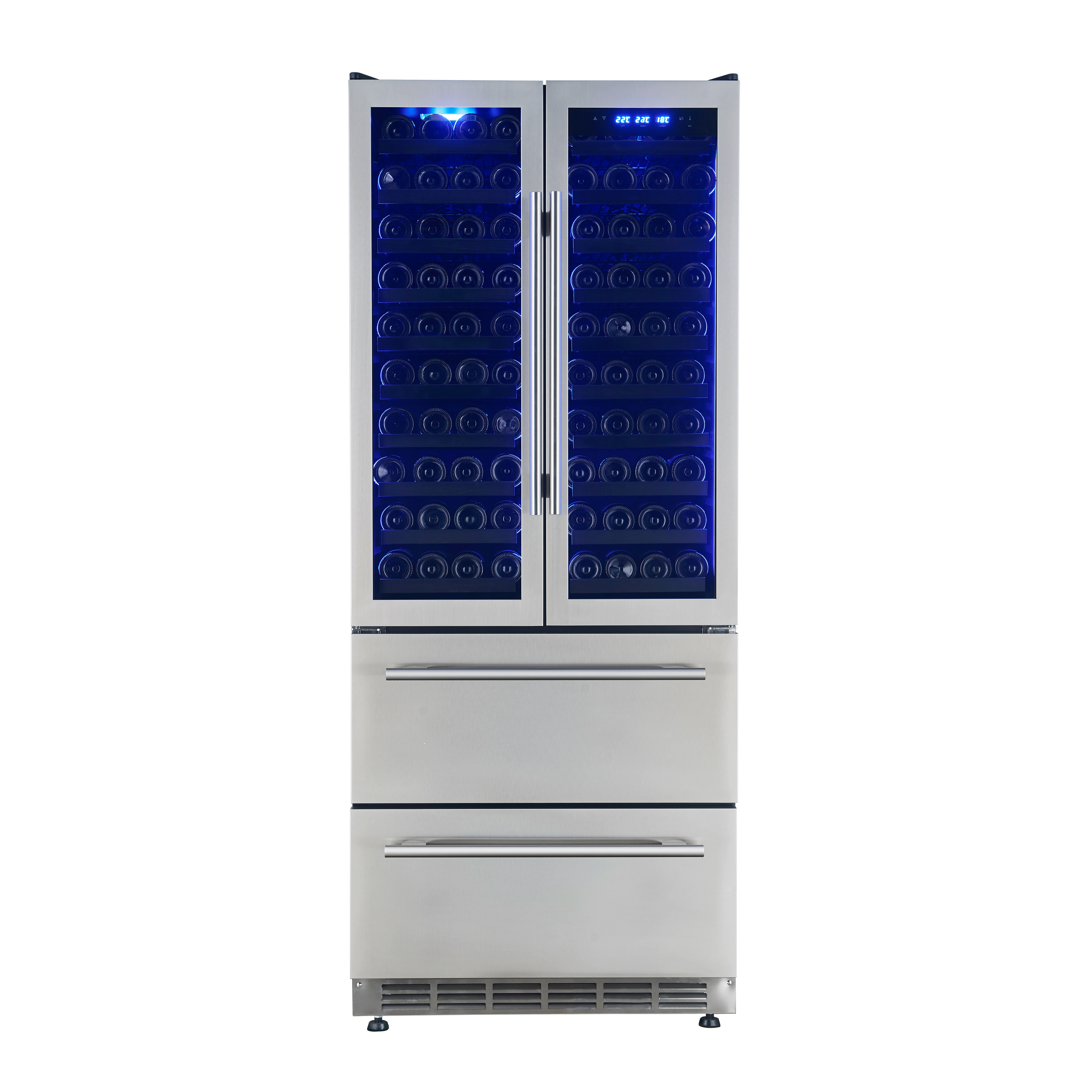 Campania 32-Inch Wine Cooler, Stainless Steel, Dual Wine Zones, Two Beverage Drawers, 17.7 cu.ft FWCDR663532S