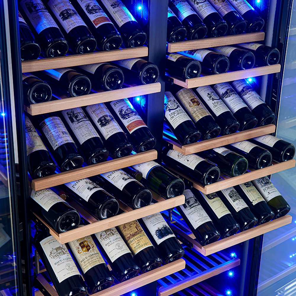 Vernazza 40-Inch Side-by-Side Dual Zone Wine Cellar, 25.07 cu.ft Capacity, Stainless Steel, Temperature Control, UV-Protected Glass Door, Wooden Shelves FWCDR664240S