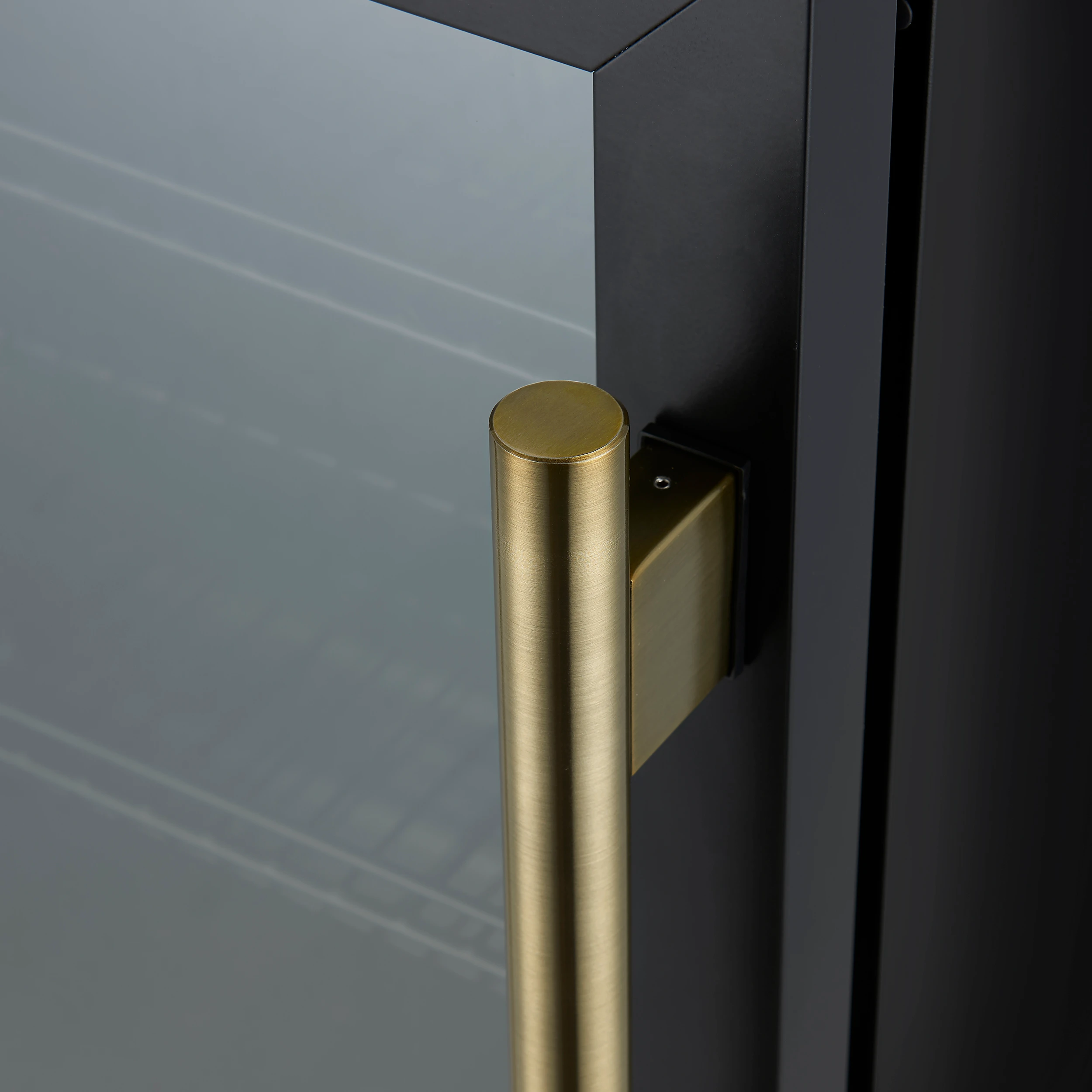 Frescolino 24 Inch Beverage Cooler, Black with Antique Brass Handles, with LED Lighting, Triple Glass Door, 188 Can Capacity, Built-In or Freestanding FWCDR666524BLK